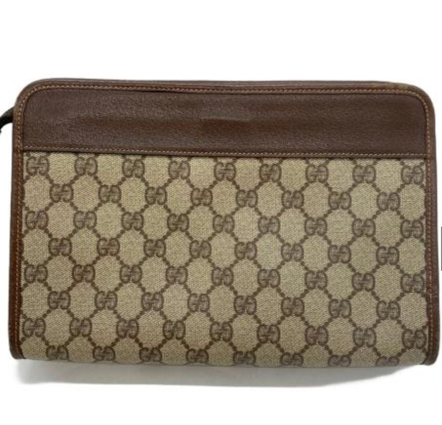 Gucci Vintage Clutch Bag - Brown, PVC Leather