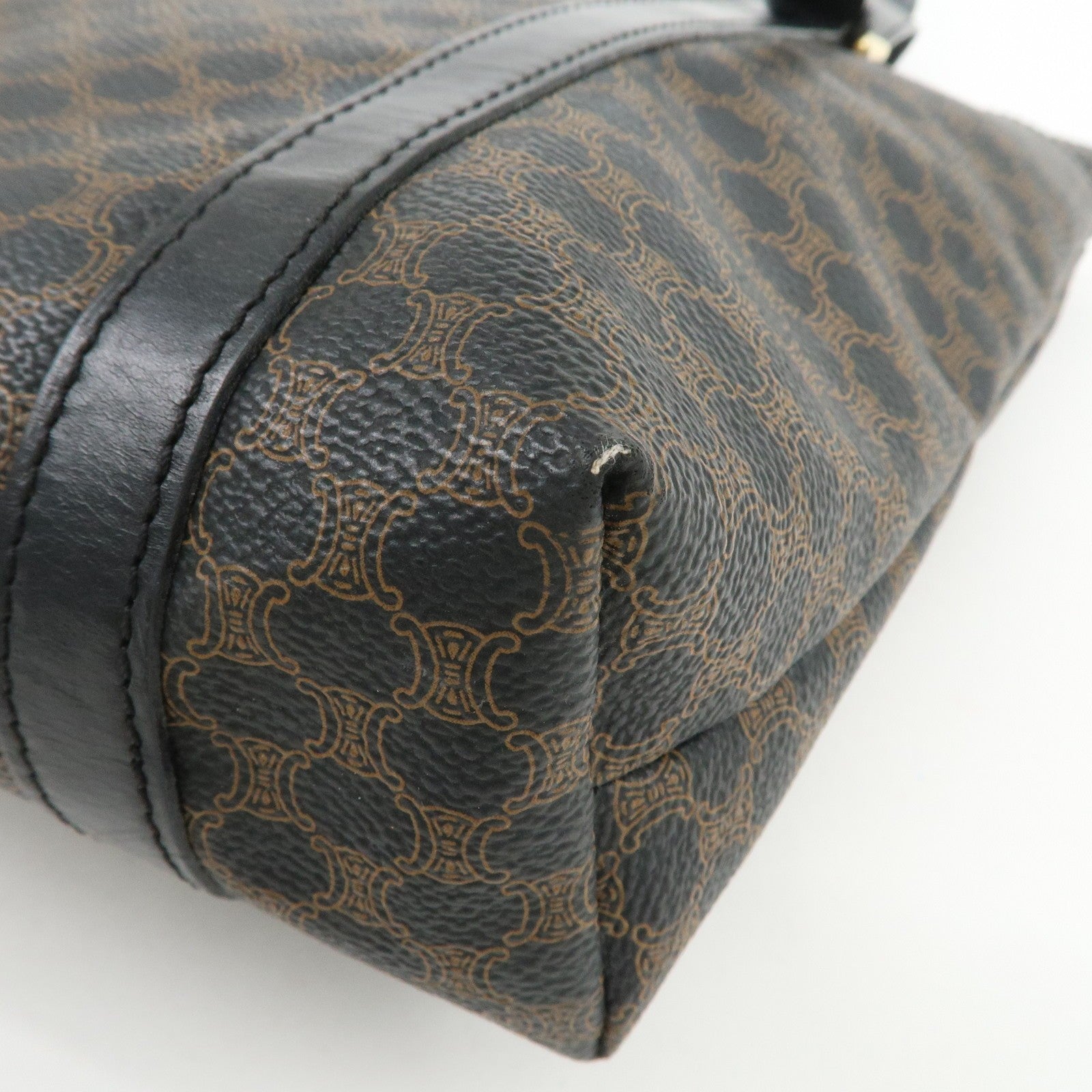 Celine Macadam Logo Tote Bag - Black and Brown, PVC Coated Canvas and Leather
