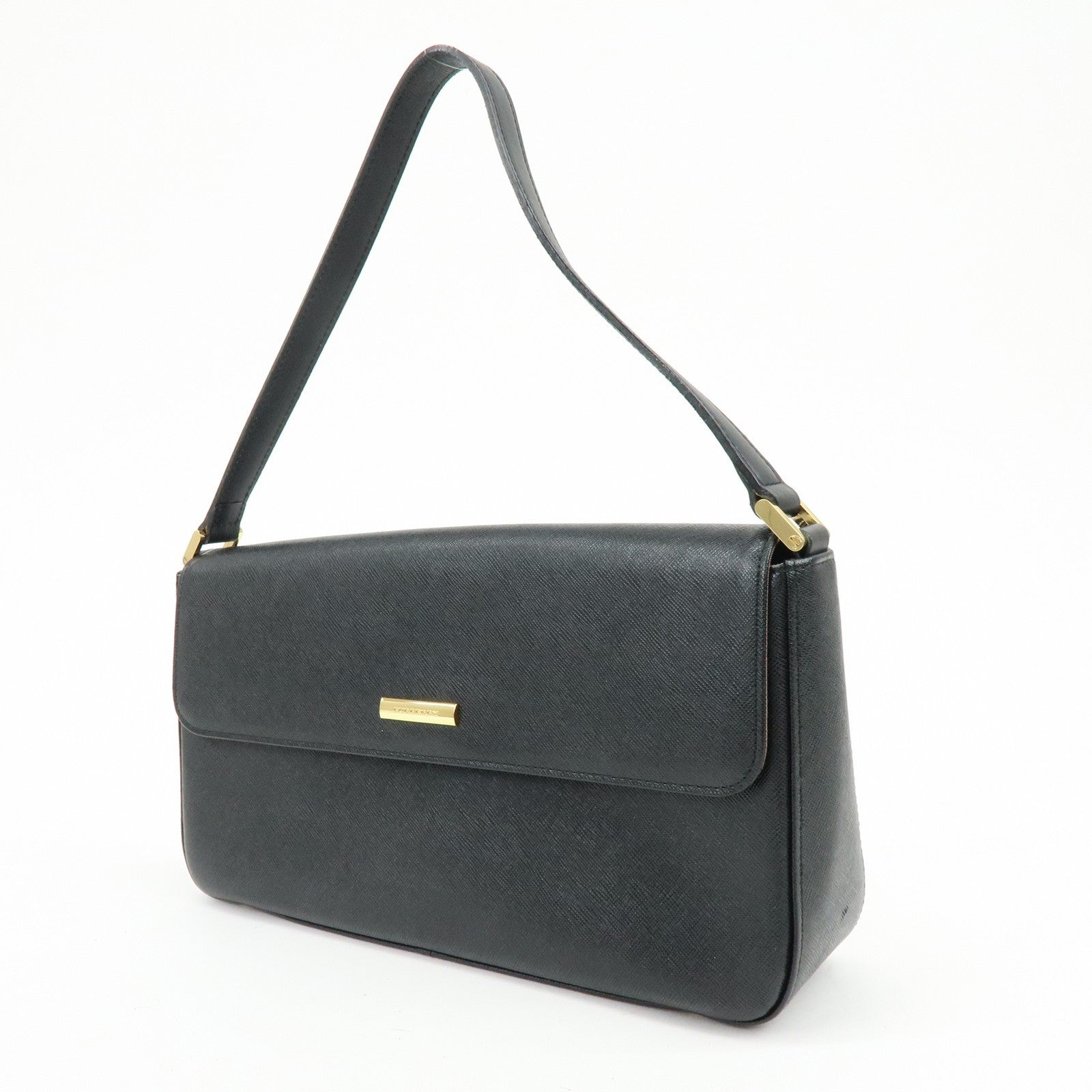 Burberry Leather Flap Shoulder Bag - Black, Leather