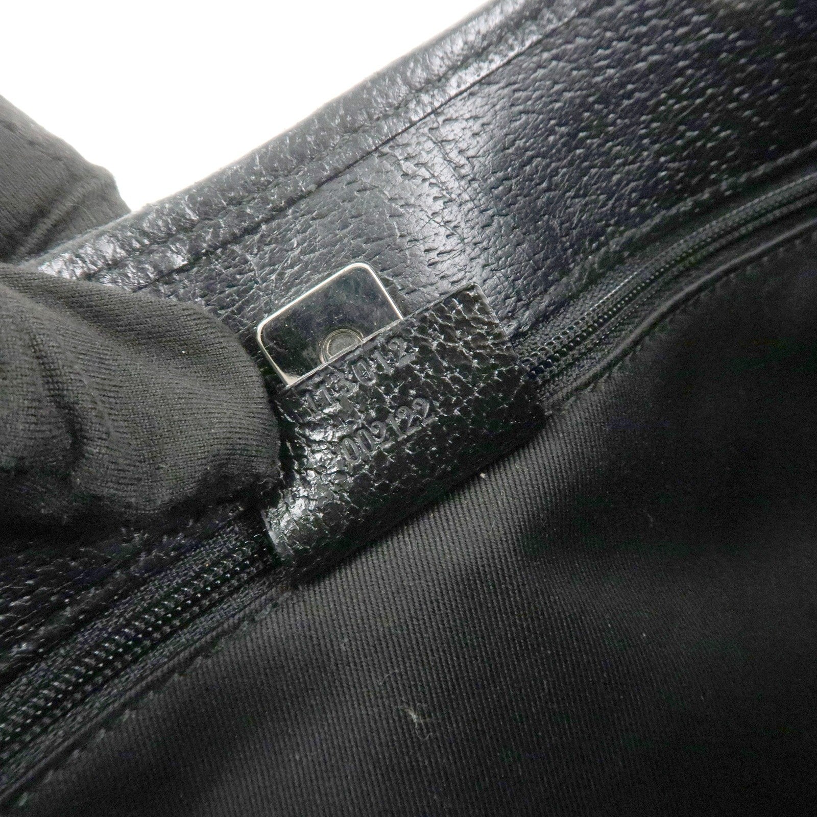 Gucci 113012 Shoulder Bag - Black, GG Canvas, Leather