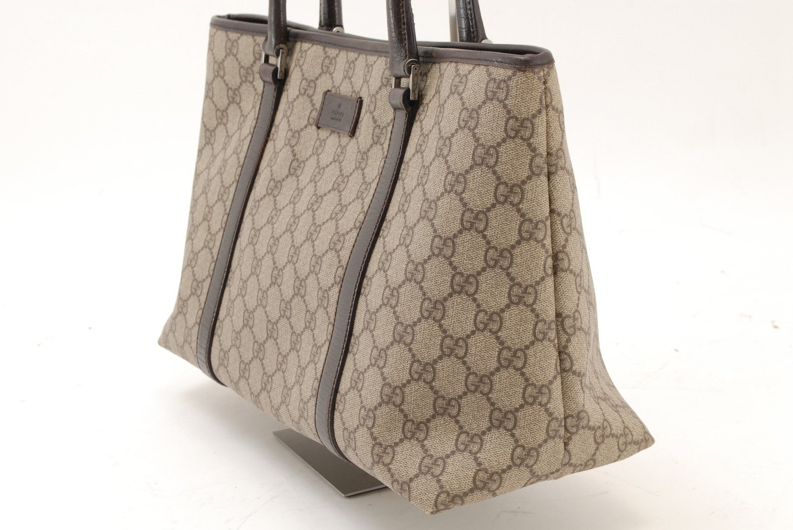 Gucci GG Canvas Tote Bag - Beige Brown, PVC Leather