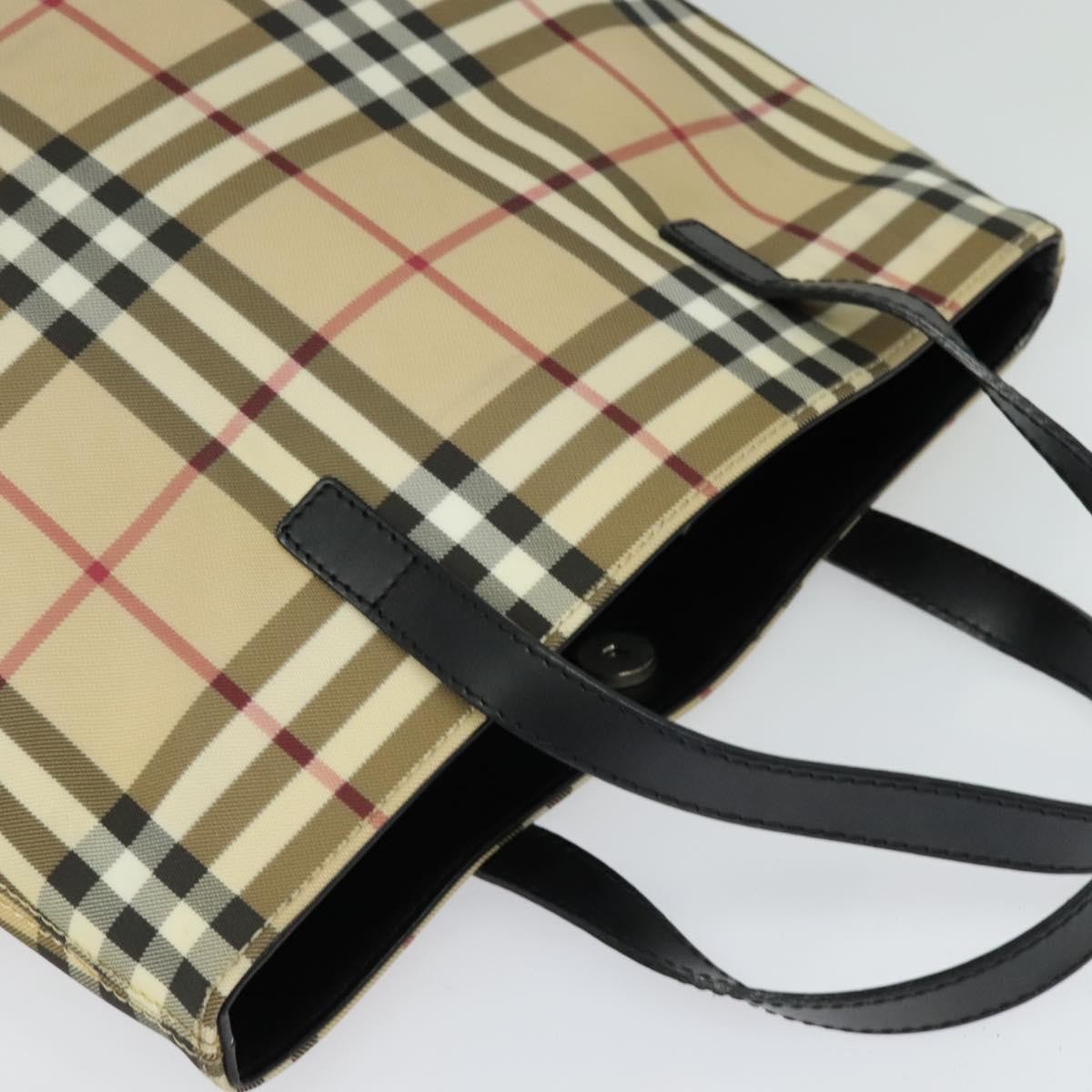 Burberry Nova Check Handbag - Beige/Silver, PVC Leather