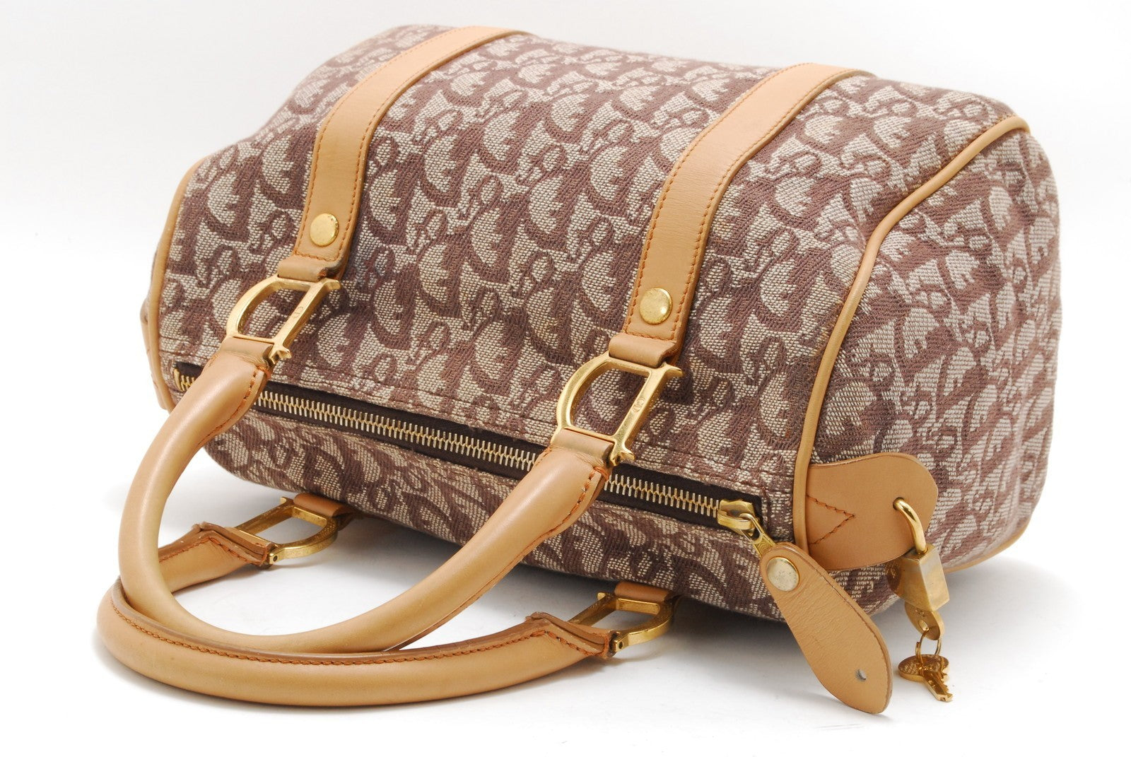 Christian Dior Trotter Mini Boston Handbag - Beige, Canvas