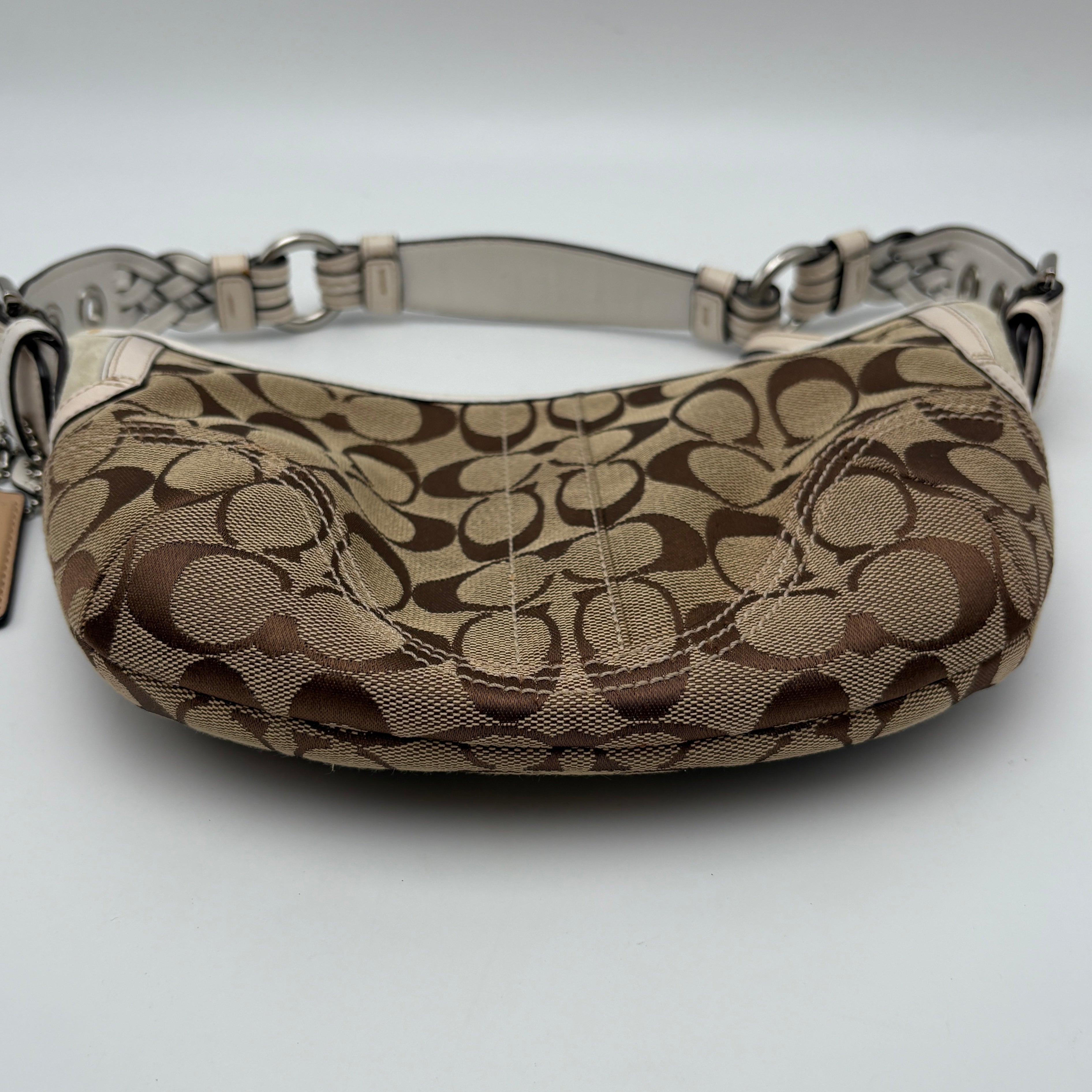 COACH SIGNATURE WHITE HOBO BAG
