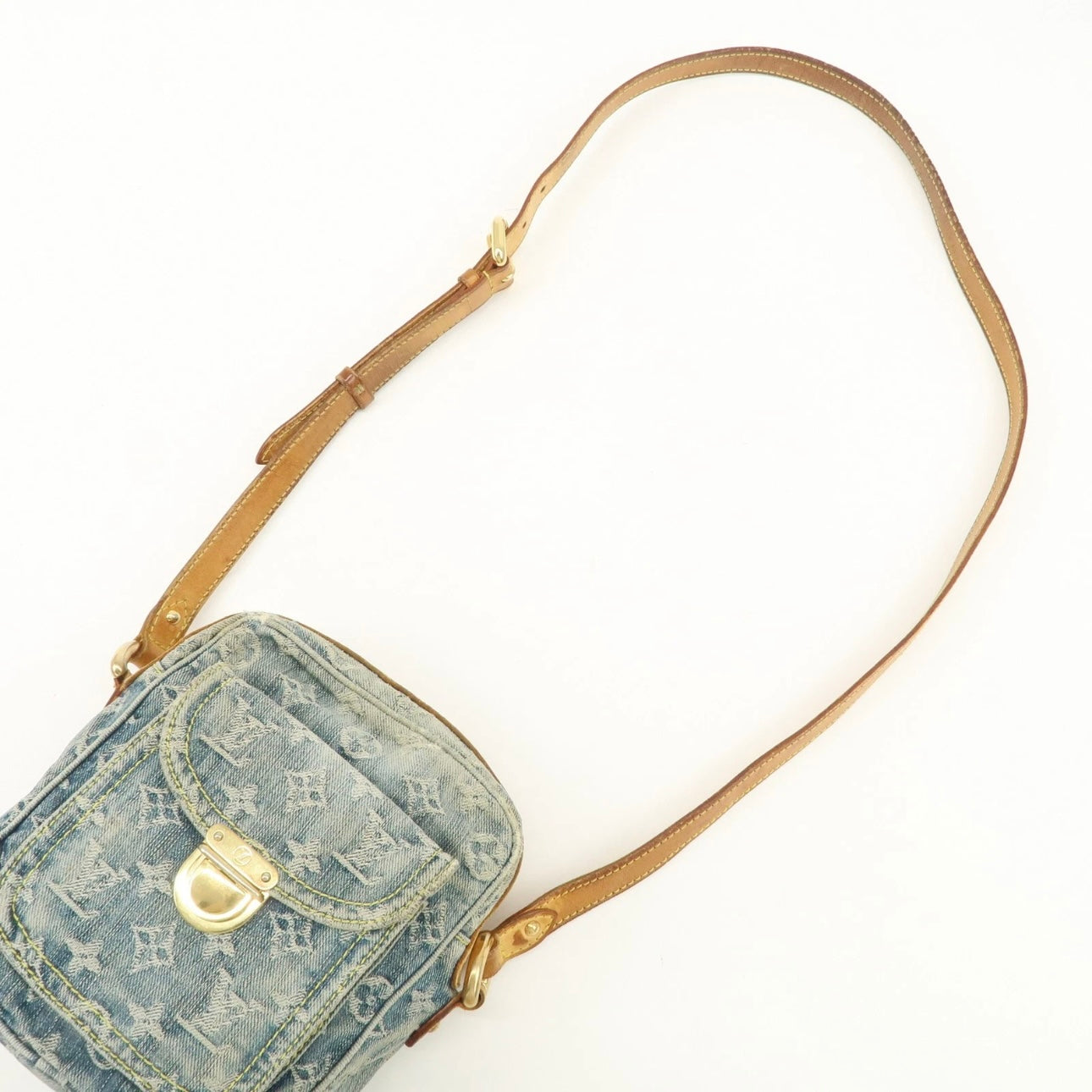 Louis Vuitton Monogram Denim Camera Bag Shoulder Bag Blue
