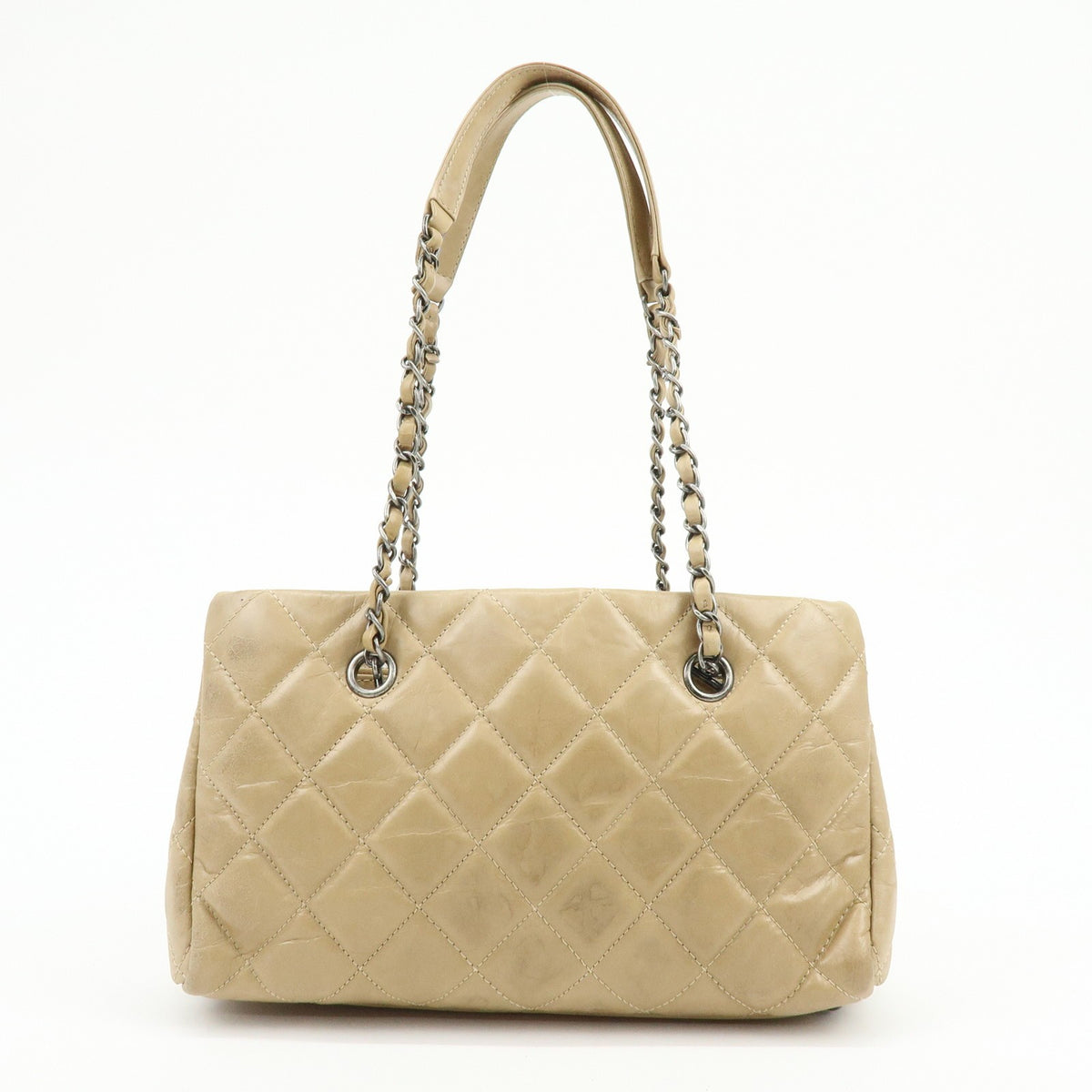 Chanel COCO Mark Matelasse Chain Shoulder Bag - Beige, Calf Skin