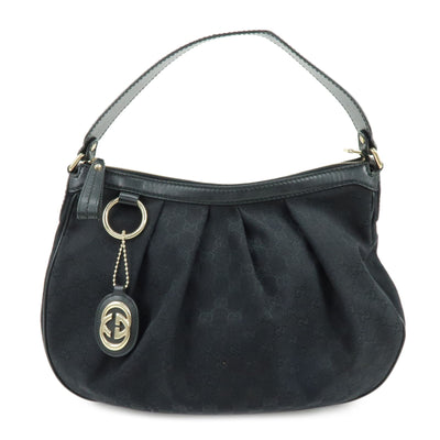 GUCCI Sukey GG Canvas Leather Shoulder Bag Black