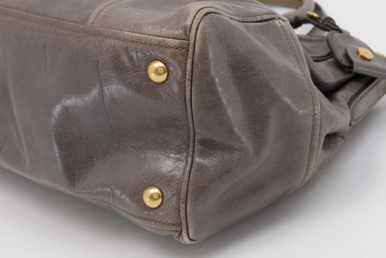 Miu Miu 2Way Satchel Handbag - Gray, Leather