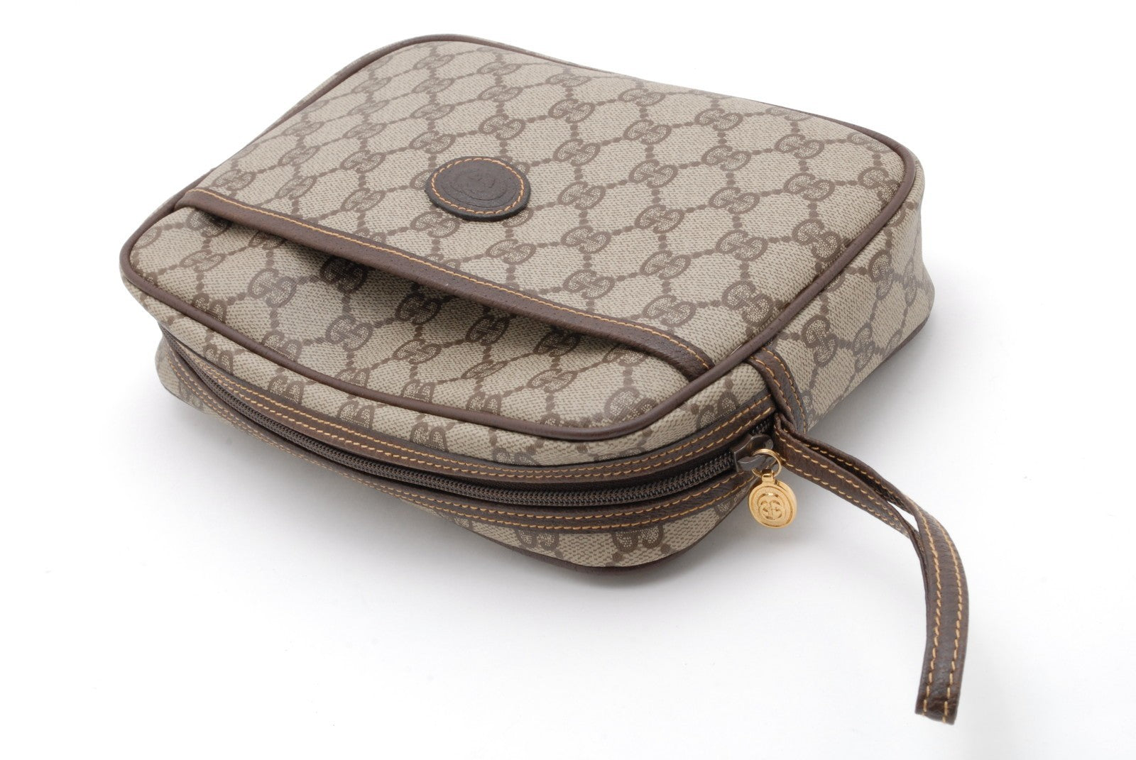 Gucci Pouch Clutch Bag - Brown, PVC Leather
