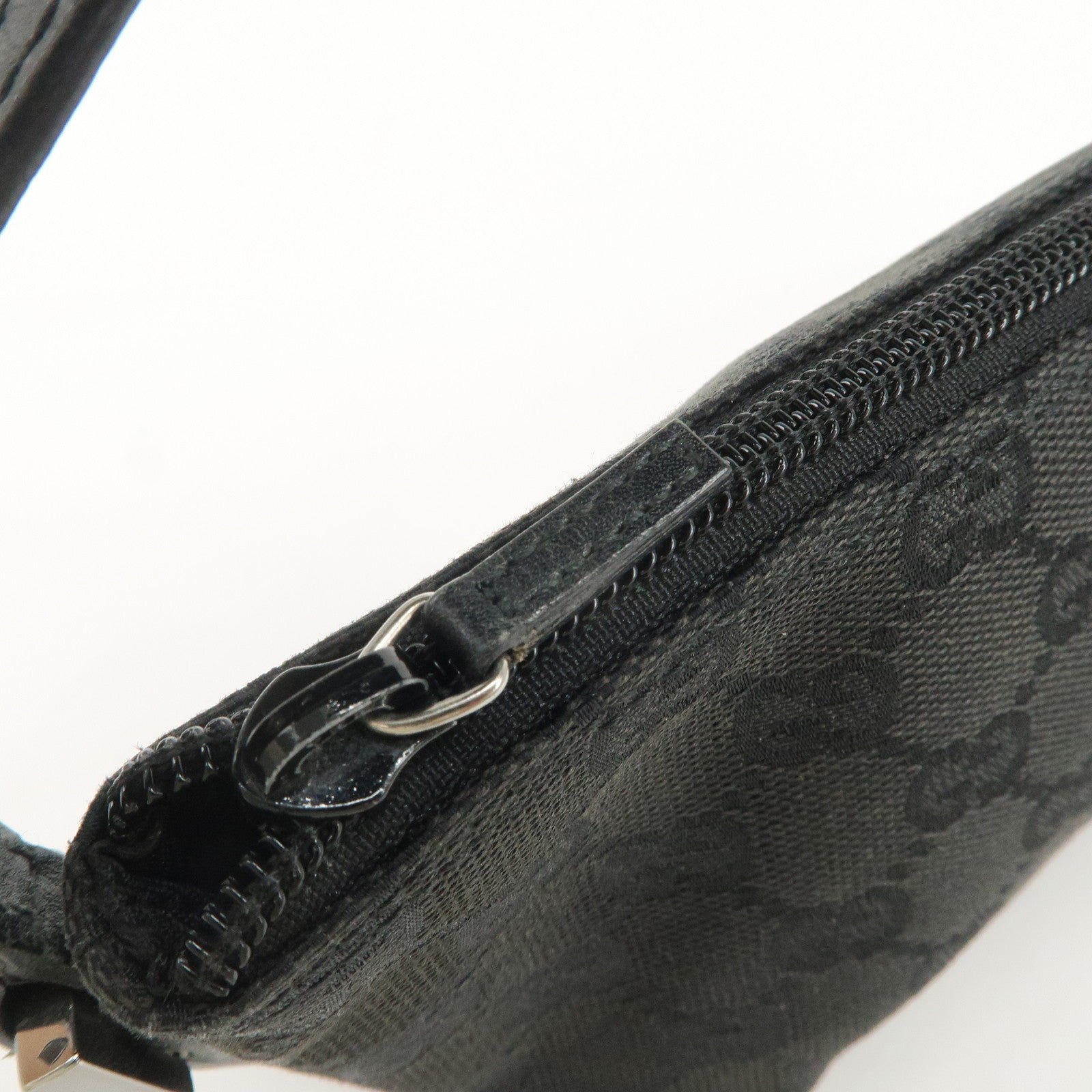 Gucci Boat Bag Hand Bag - Black, GG Canvas Leather