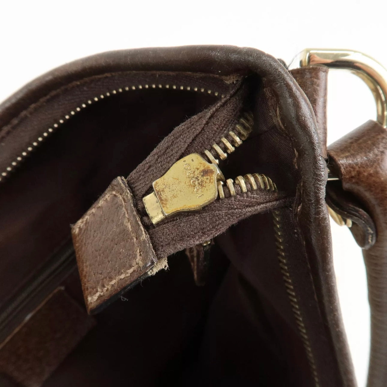 GUCCI Abbey GG Canvas Leather Shoulder Bag