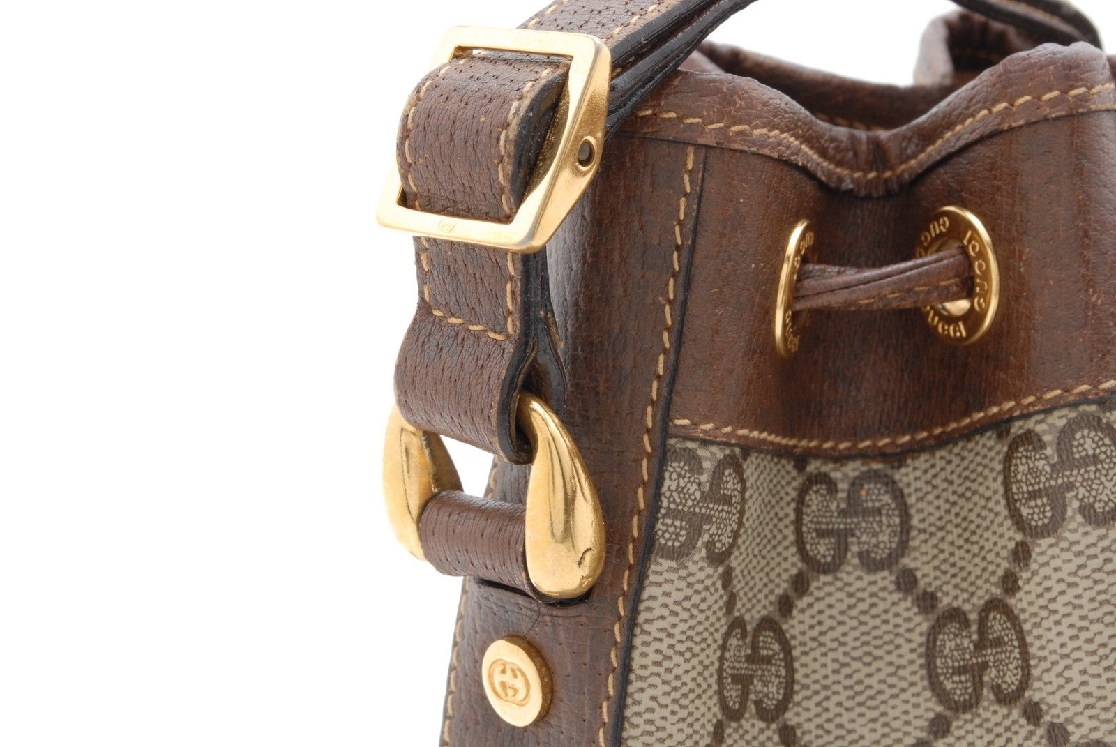 Gucci GG Supreme Drawstring Bag Shoulder Bag - Brown, PVC Leather