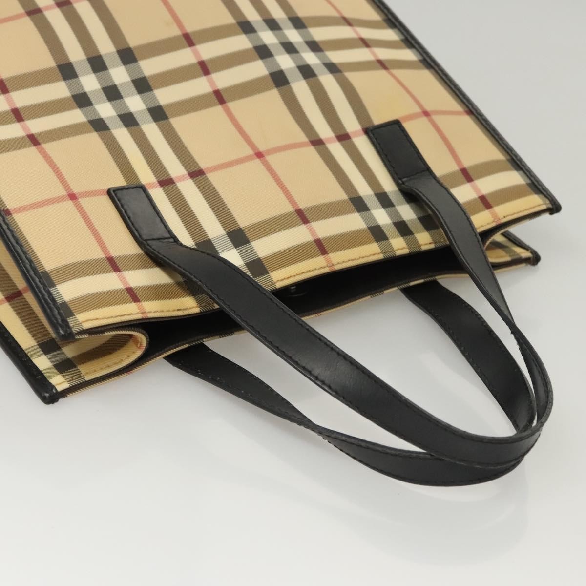 Burberry Nova Check Hand Bag - Beige/Silver/Black, PVC