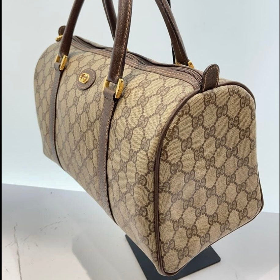 Gucci GG Supreme Boston Bag - Brown, PVC Leather