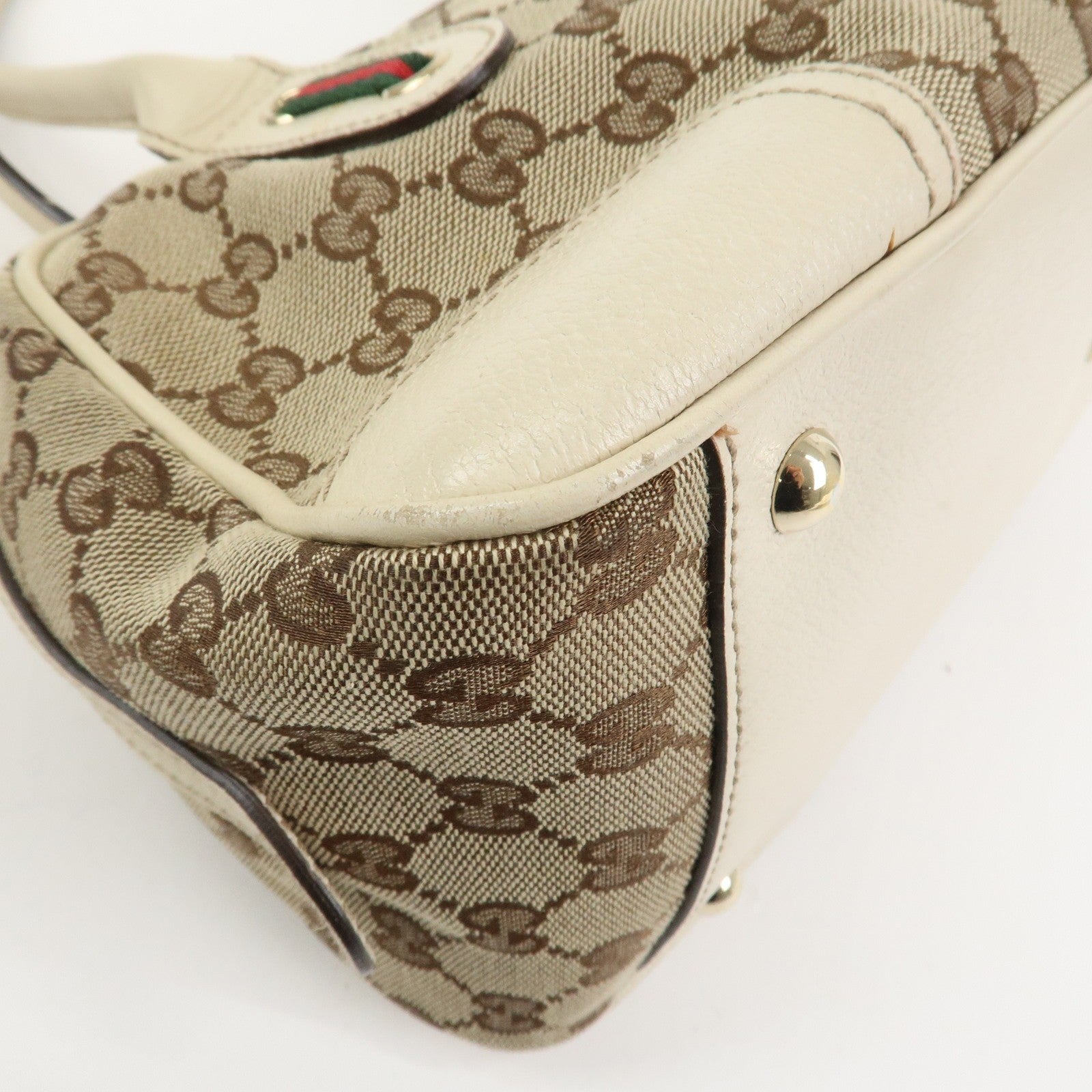 Gucci Princy Sherry Boston Bag - Brown Ivory, GG Canvas Leather