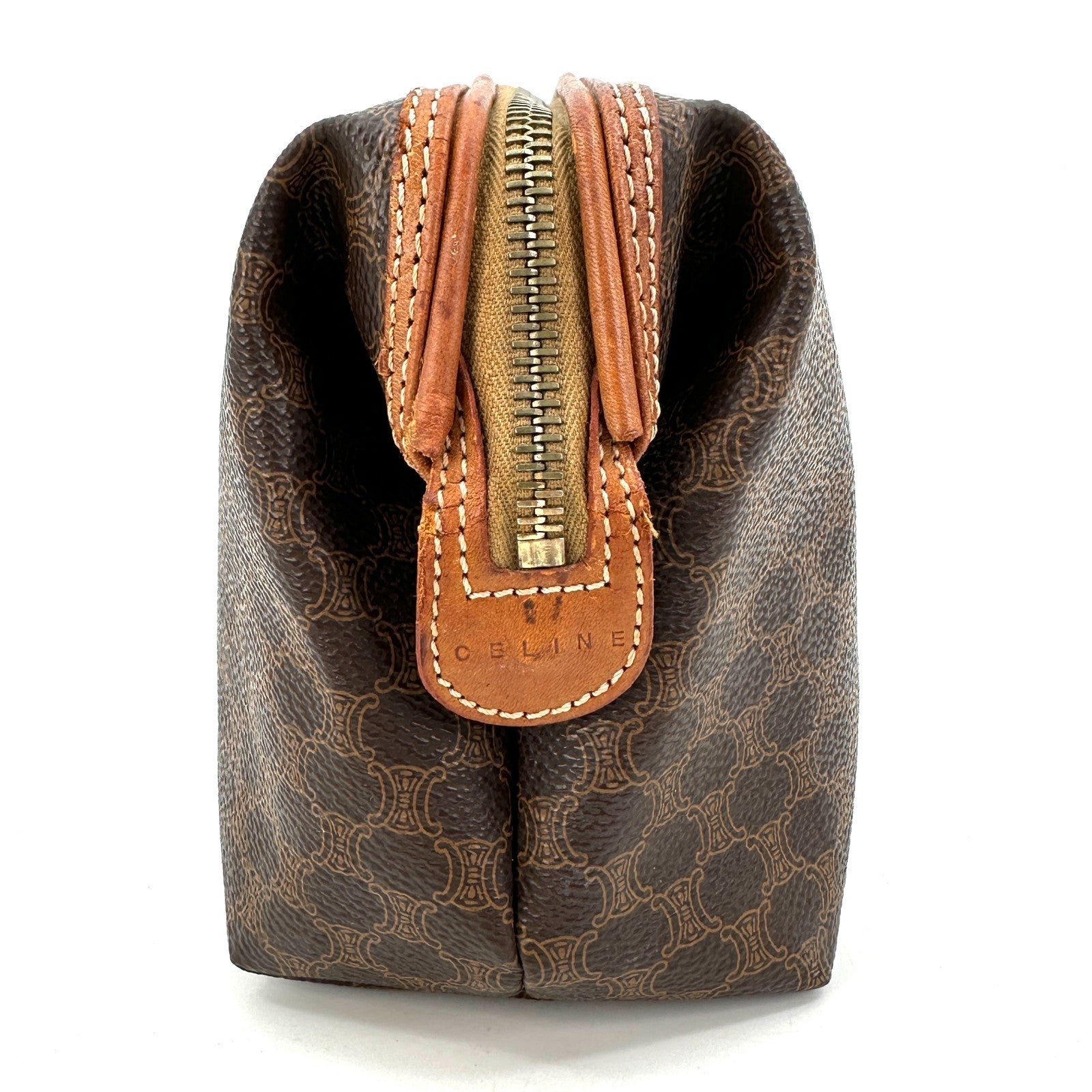 Celine Macadam Cosmetic Pouch - Brown, PVC Leather