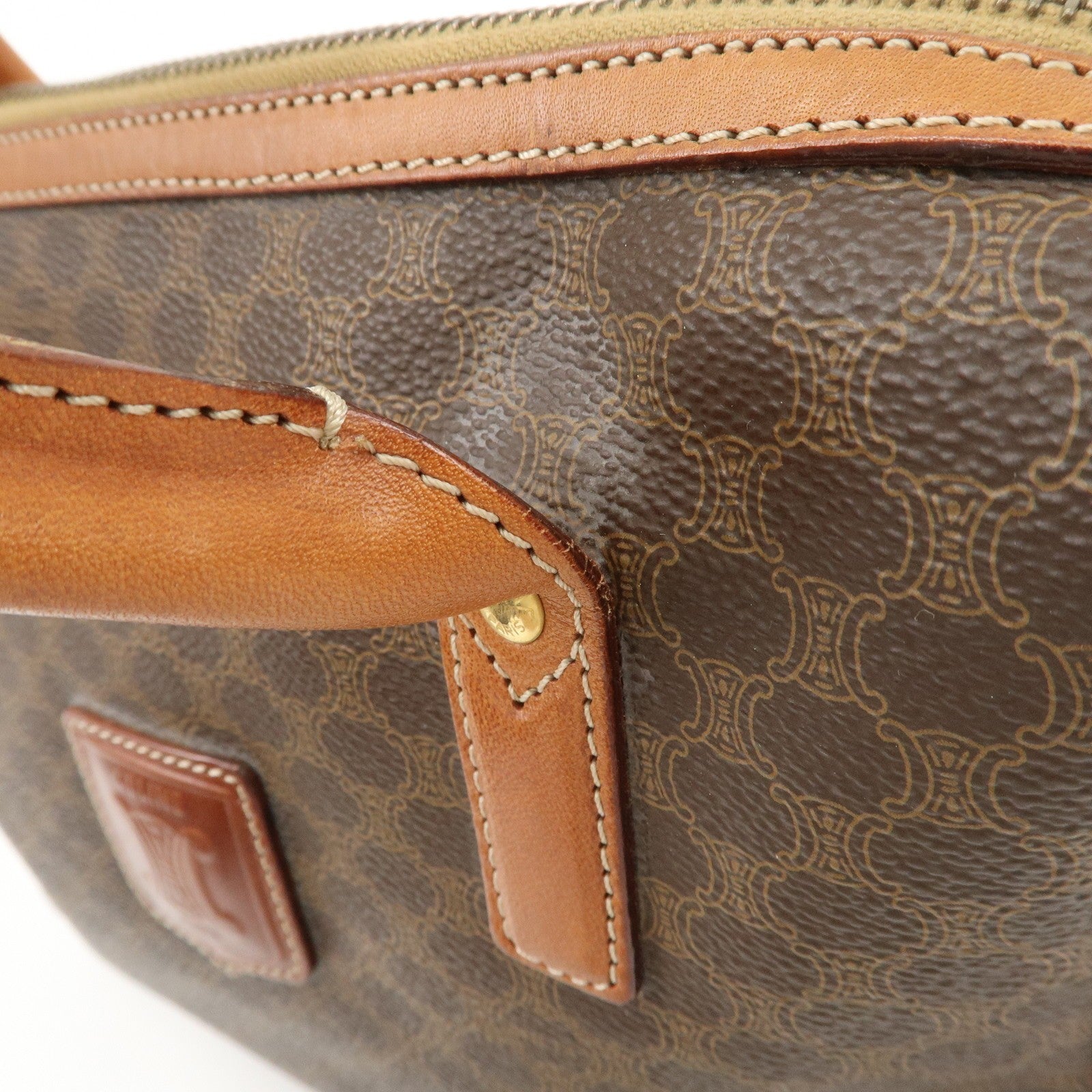 Celine Macadam Hand Bag - Brown, PVC Leather