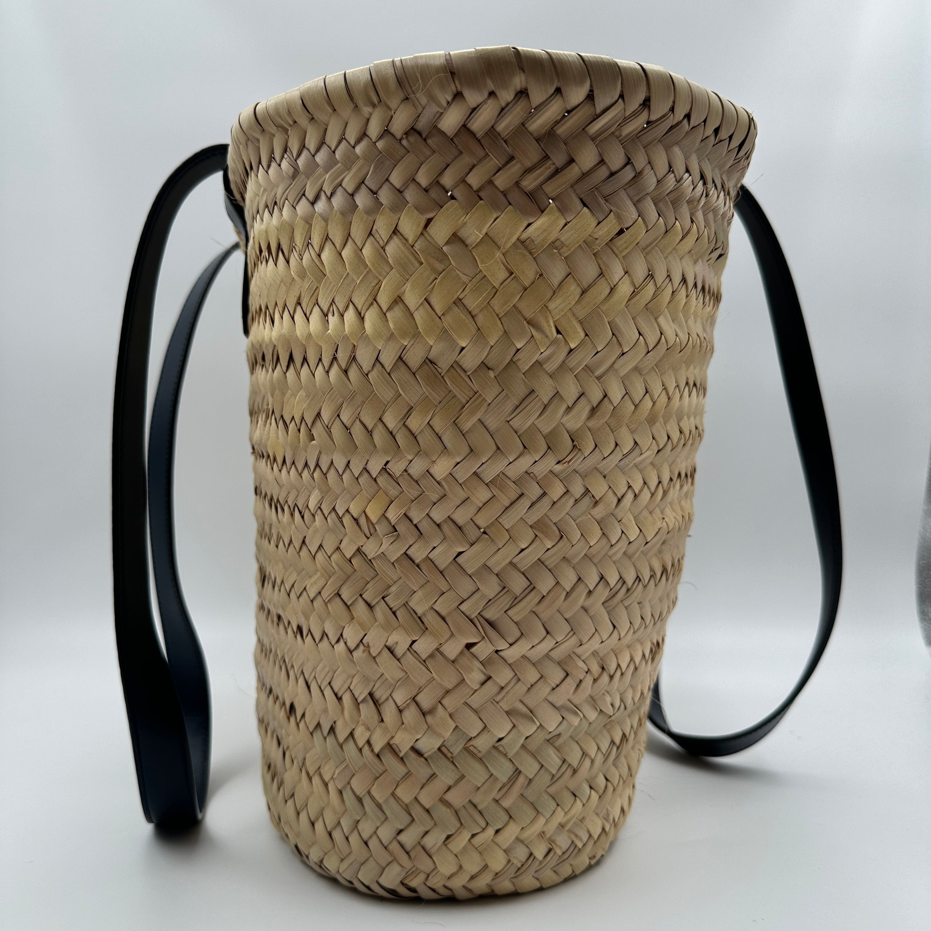 Triomphe Panier Shoulder Basket Bag Raffia