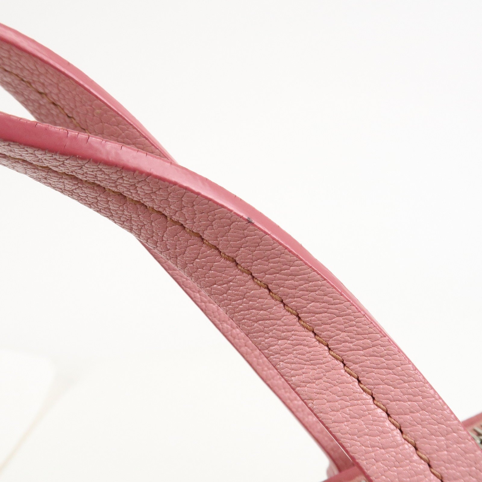 Miu Miu Logo Madras Hand Bag - Pink, Leather