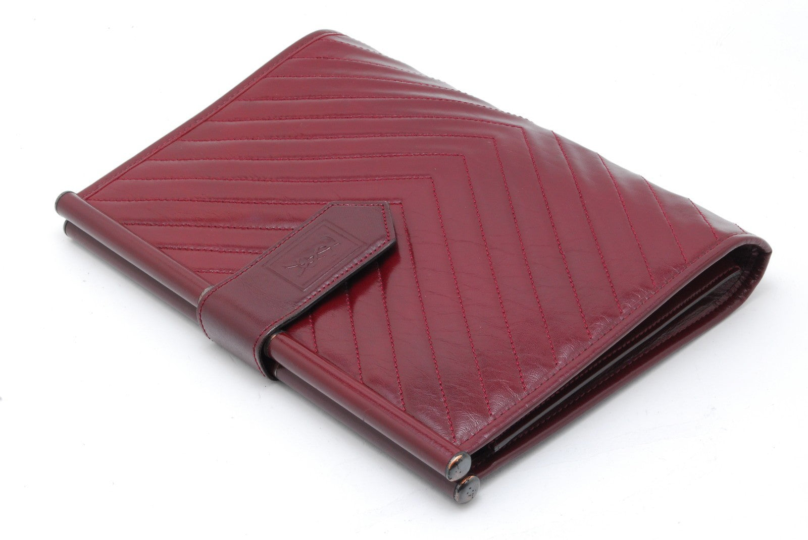 Saint Laurent Yves Clutch Bag - Red Bordeaux, Leather