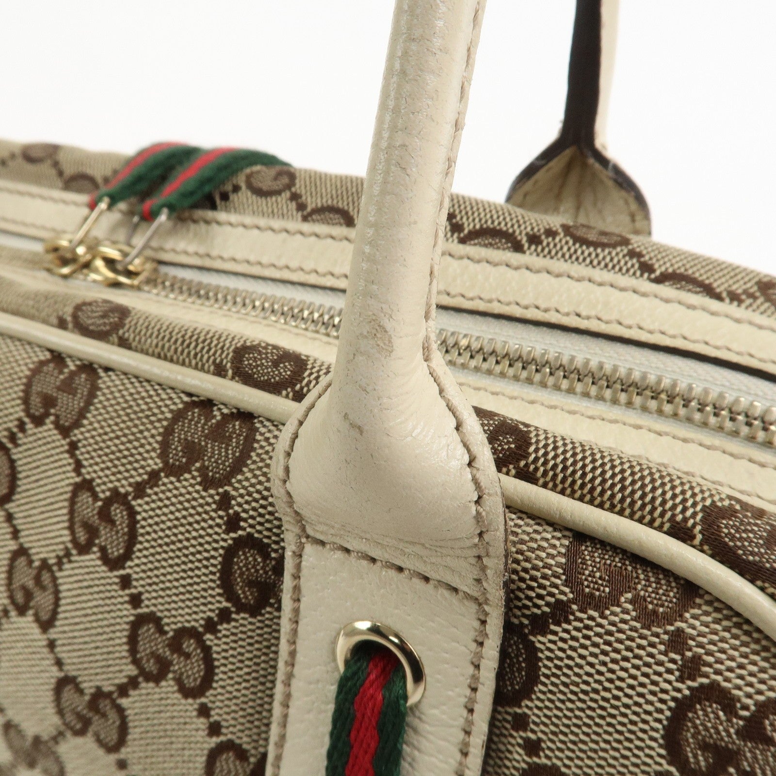 Gucci Princy Sherry Boston Bag - Brown Ivory, GG Canvas Leather