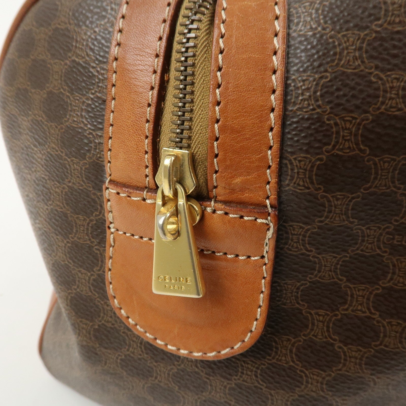 Celine Macadam Boston Bag - Brown, PVC Canvas Leather