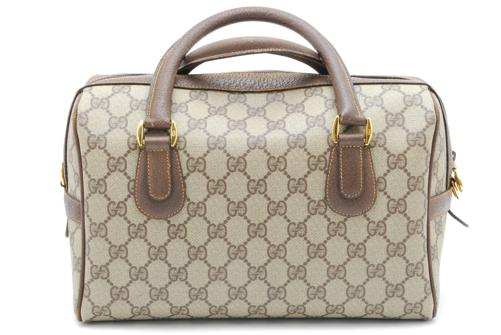 Gucci GG Supreme Mini Boston Bag - Brown, PVC Leather