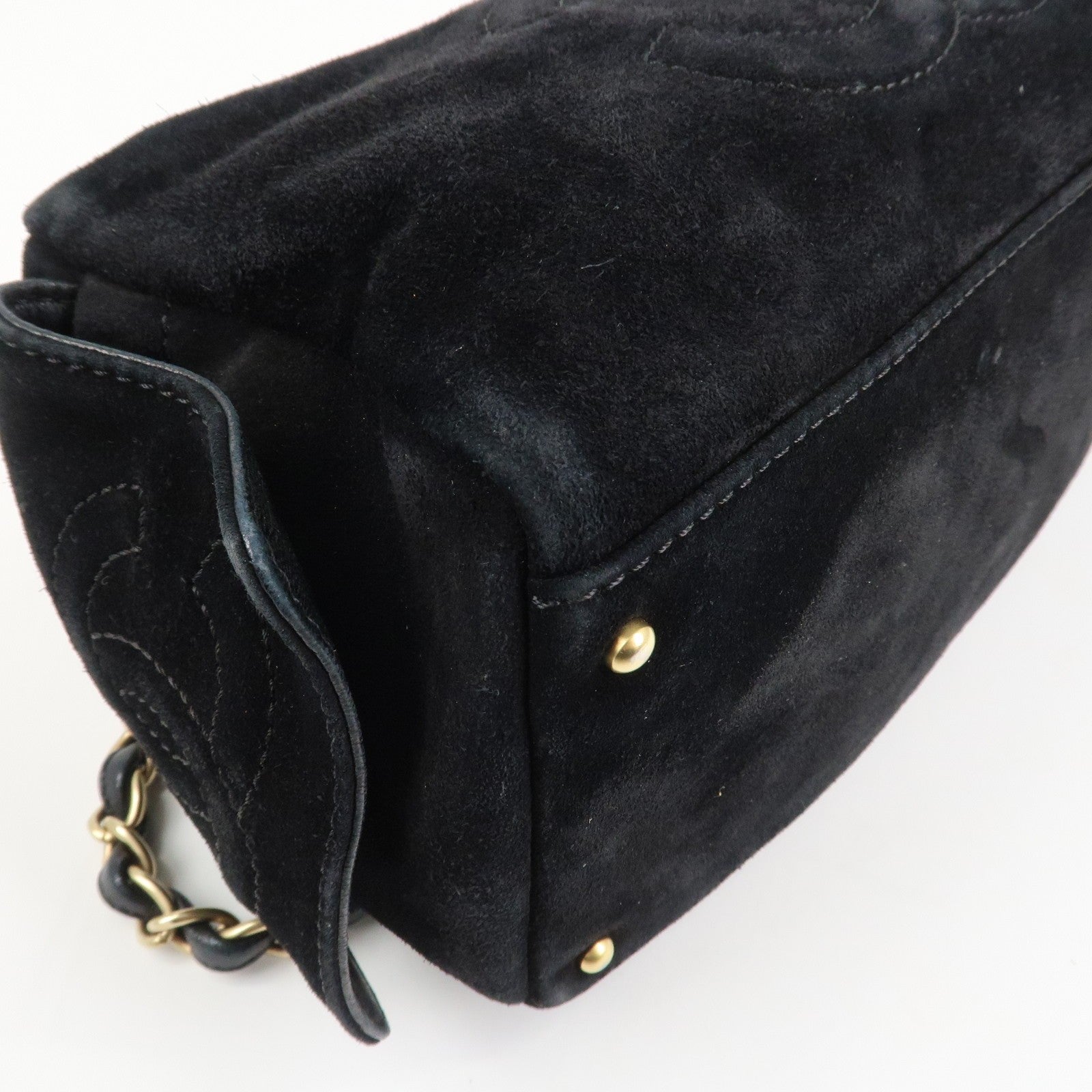 Chanel COCO Mark Shoulder Bag - Black, Suede Leather