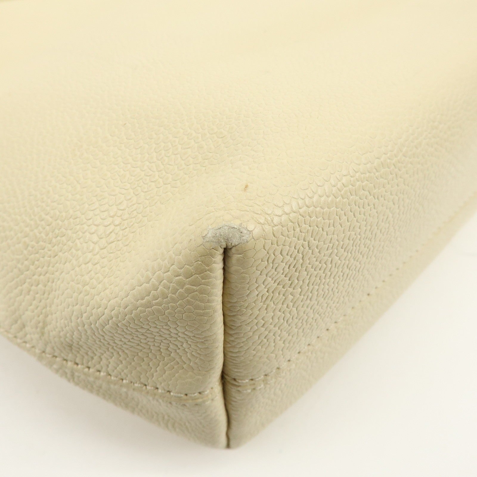 Chanel Coco Mark Caviarskin Tote Bag - Ivory, Leather