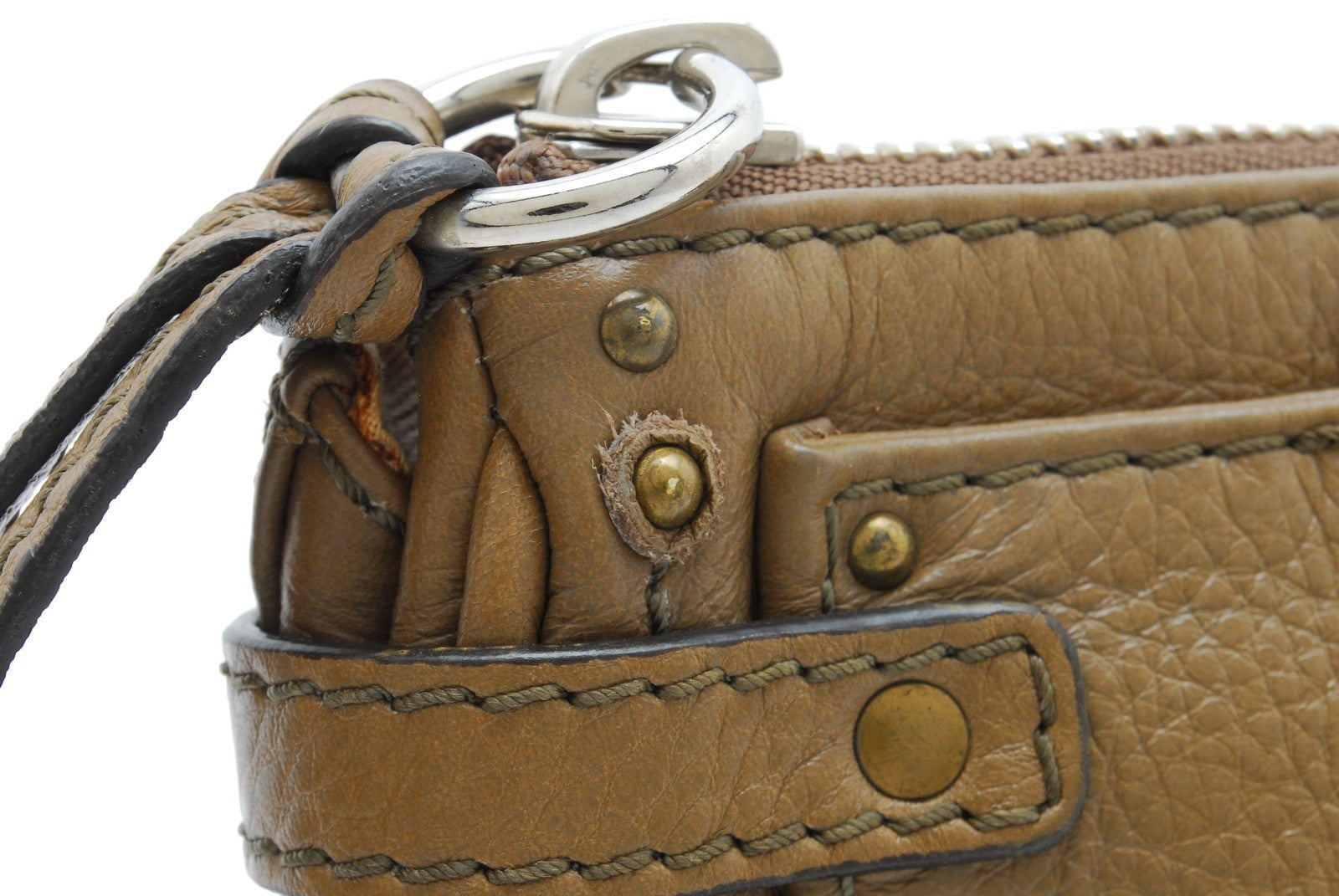 Chloé Paddington Pouch Clutch - Beige, Leather