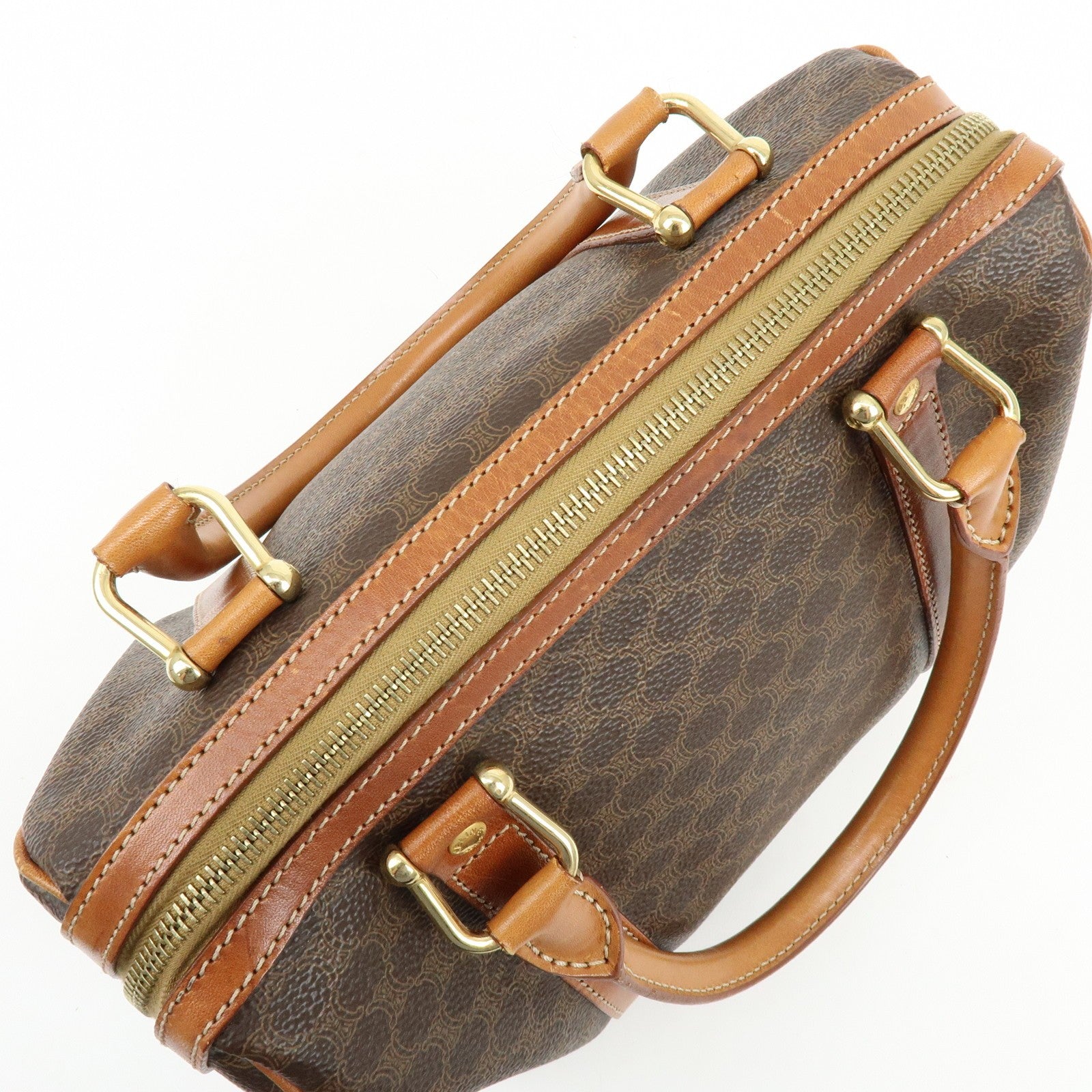 Celine Macadam Logo 2Way Boston Hand Bag - Brown, PVC Leather