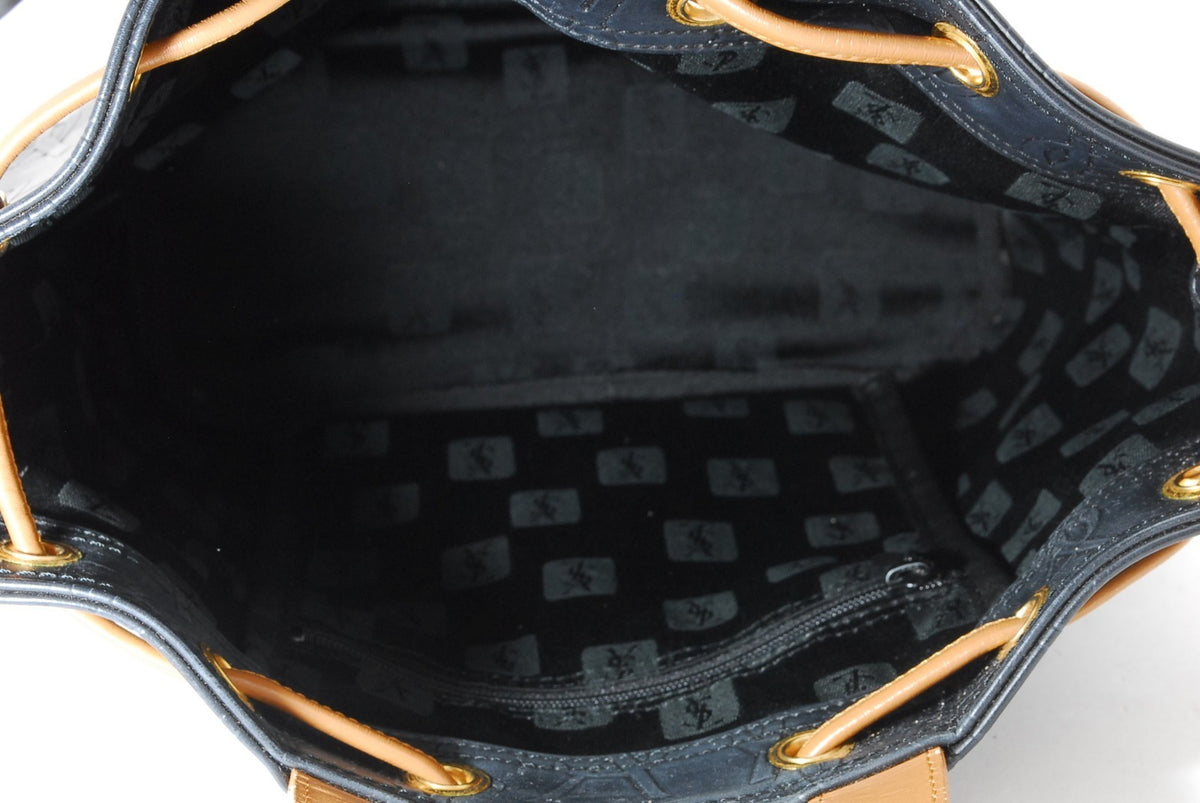 Saint Laurent YSL Monogram Shoulder Bag - Black, Leather