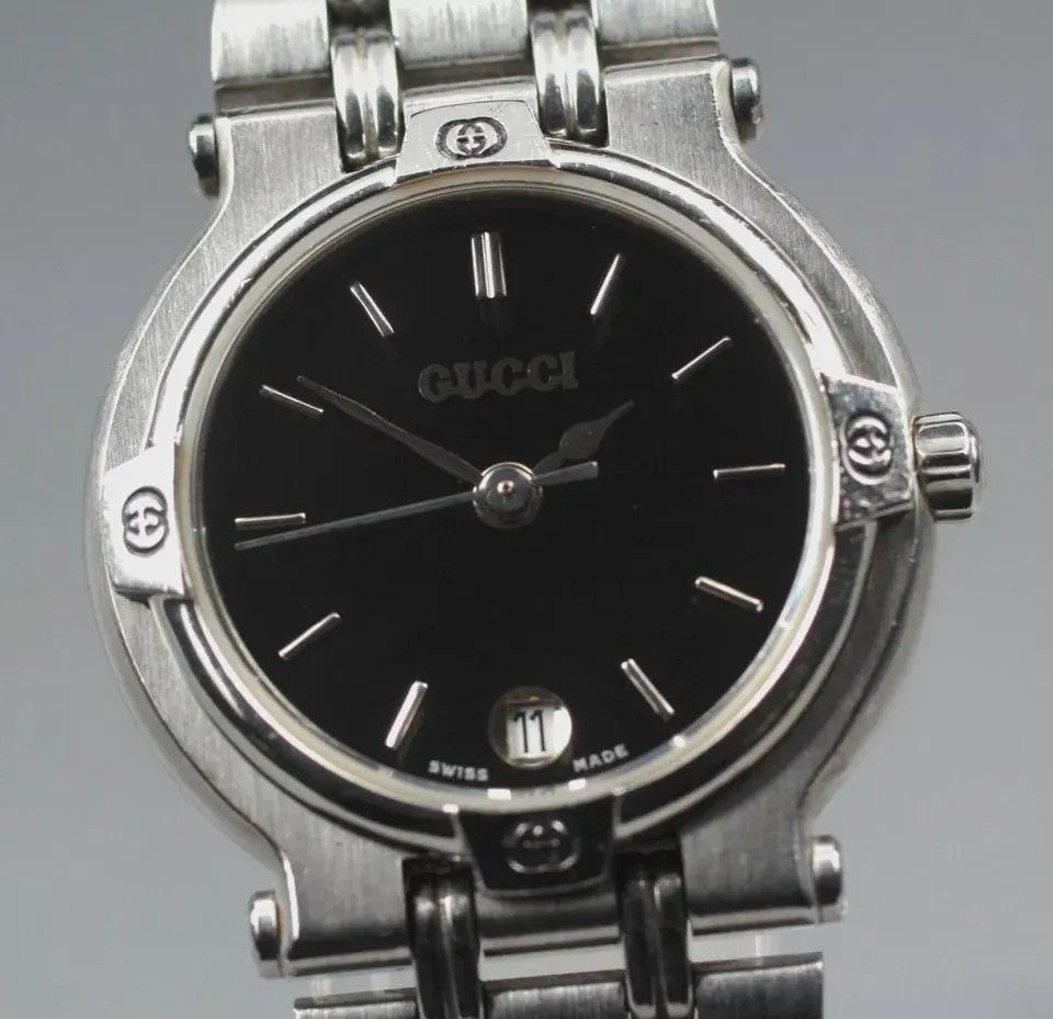 Gucci 9100L Wristwatch - Black, Stainless Steel