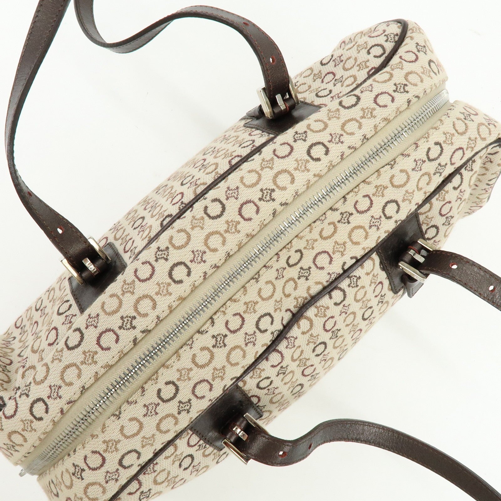 Celine C Macadam Hand Bag - Beige, Canvas and Leather