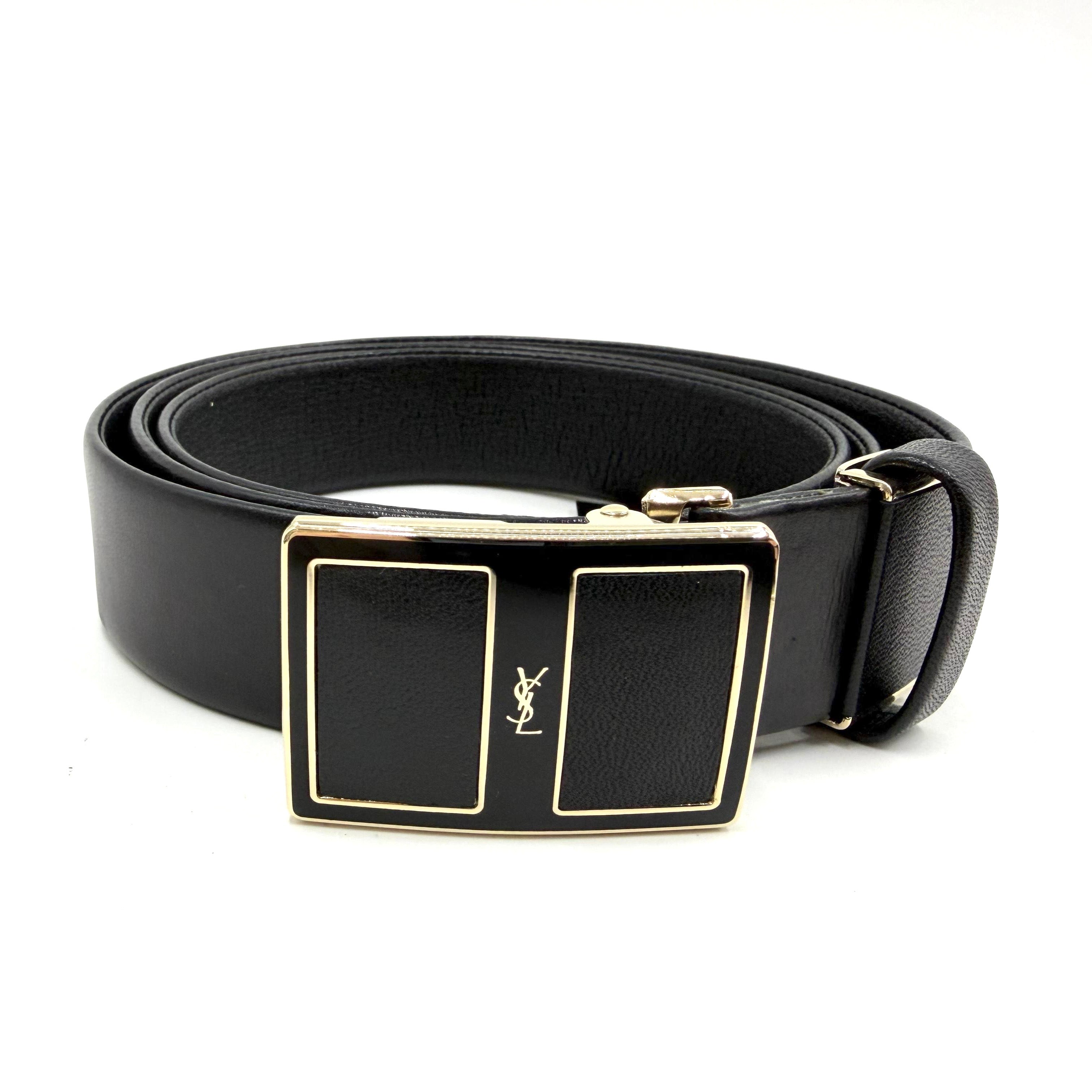 Saint Laurent Black Leather Belt
