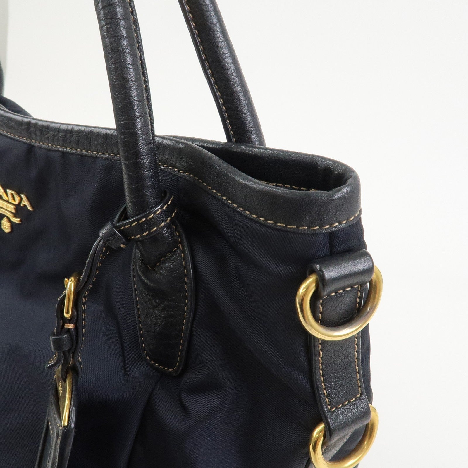 Prada 2Way Bag - Navy, Nylon and Leather