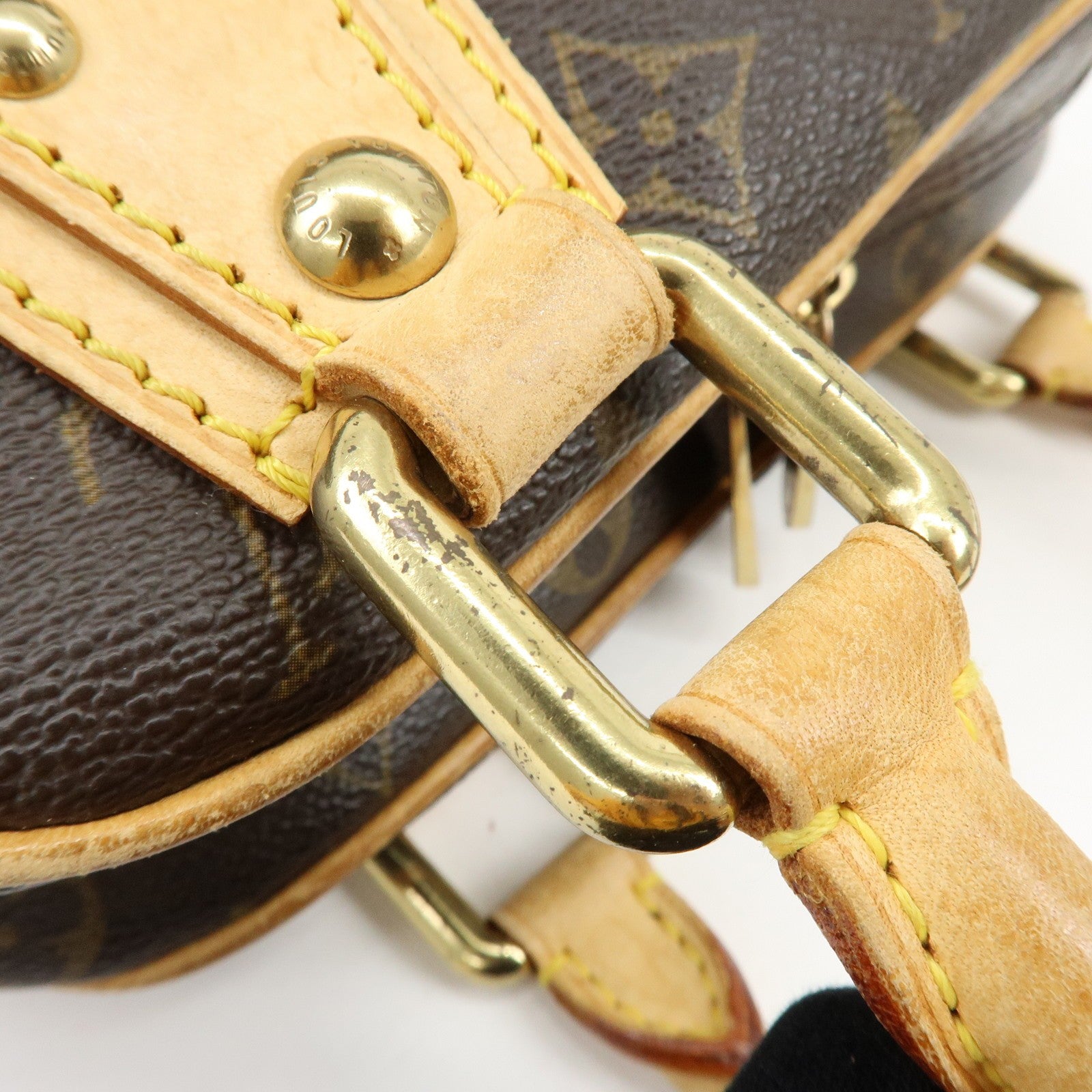 Louis Vuitton Monogram Manhattan PM Hand Bag Brown