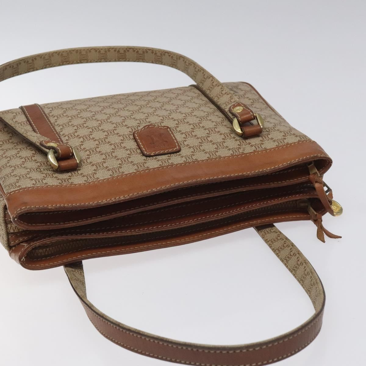 Celine Macadam Hand Bag - Beige/Gold, Canvas