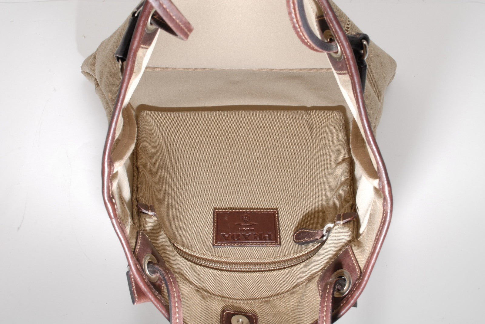Prada Canapa Logo Tote - Beige, Canvas and Leather