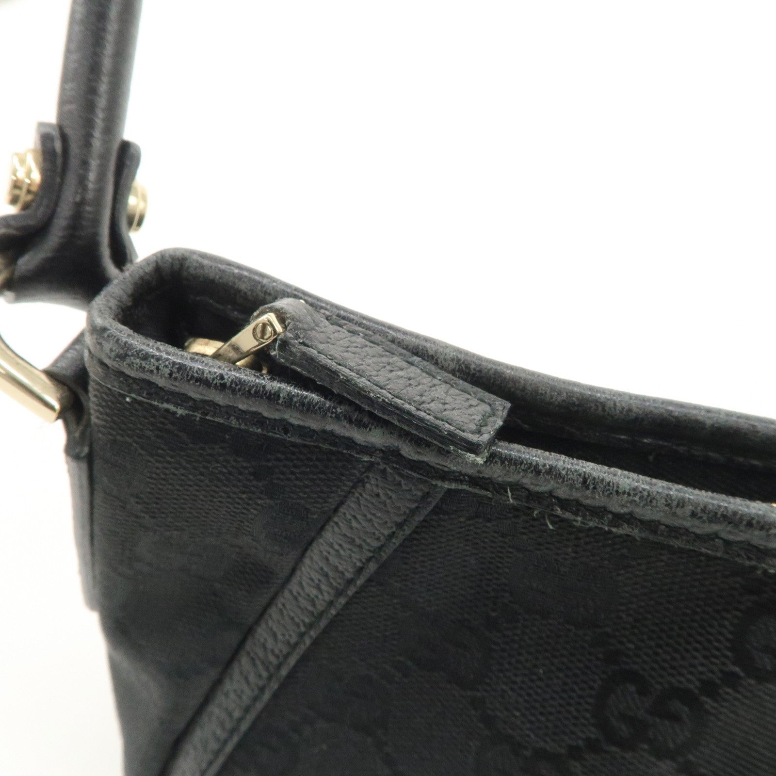 Gucci Abbey GG Canvas Leather One Shoulder Bag - Black, Canvas