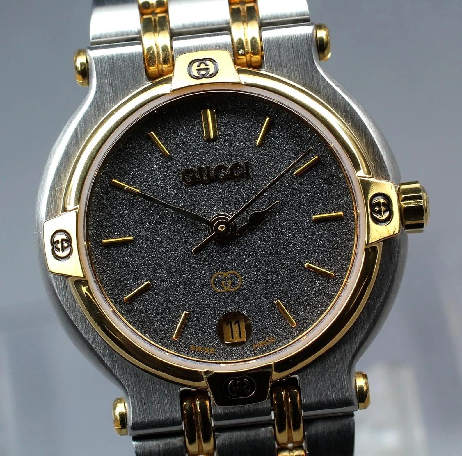 Gucci 9000L Wristwatch - Black, Stainless Steel