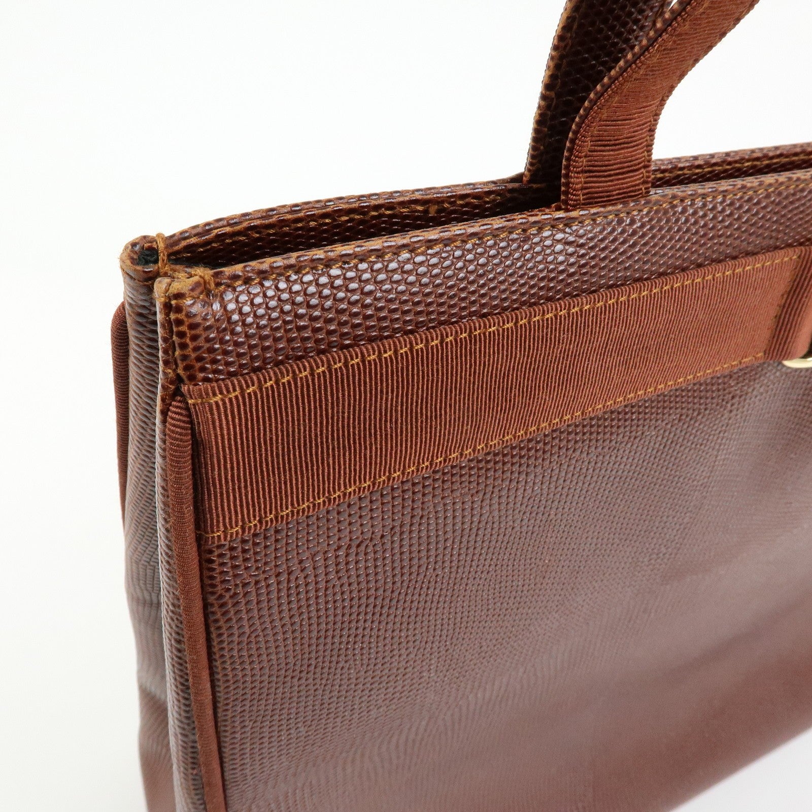Ferragamo Vara Tote Bag - Brown, Embossed Leather