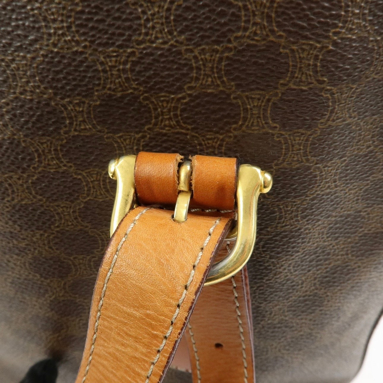 CELINE Macadam Tote Shoulder Bag Brown