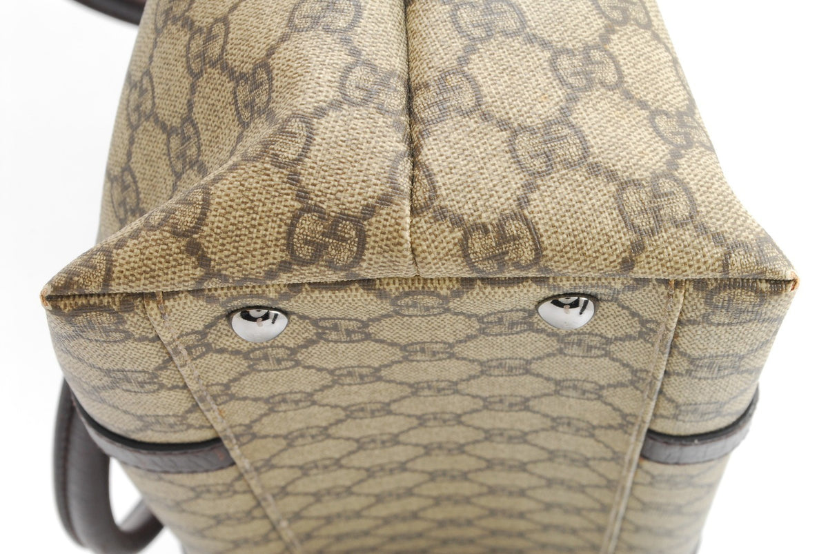 Gucci GG Supreme Tote Bag - Beige Brown, PVC Leather