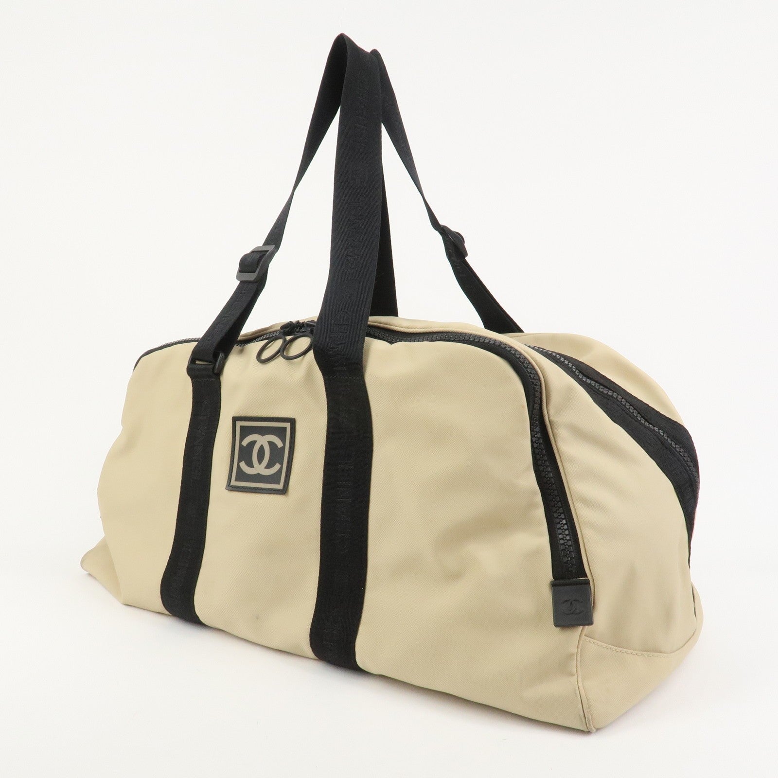 Chanel Travel Bag - Beige, Black, Nylon