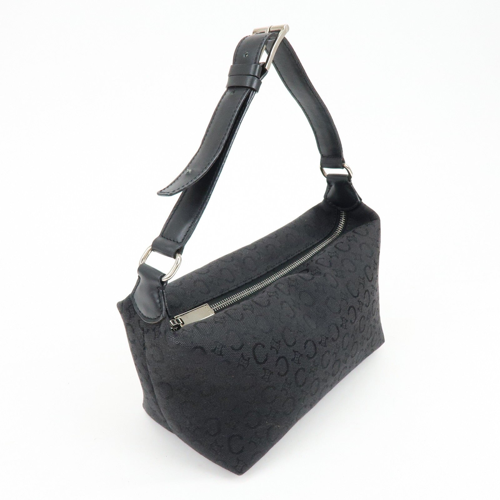 Celine C Macadam Hand Bag - Black, Canvas, Leather