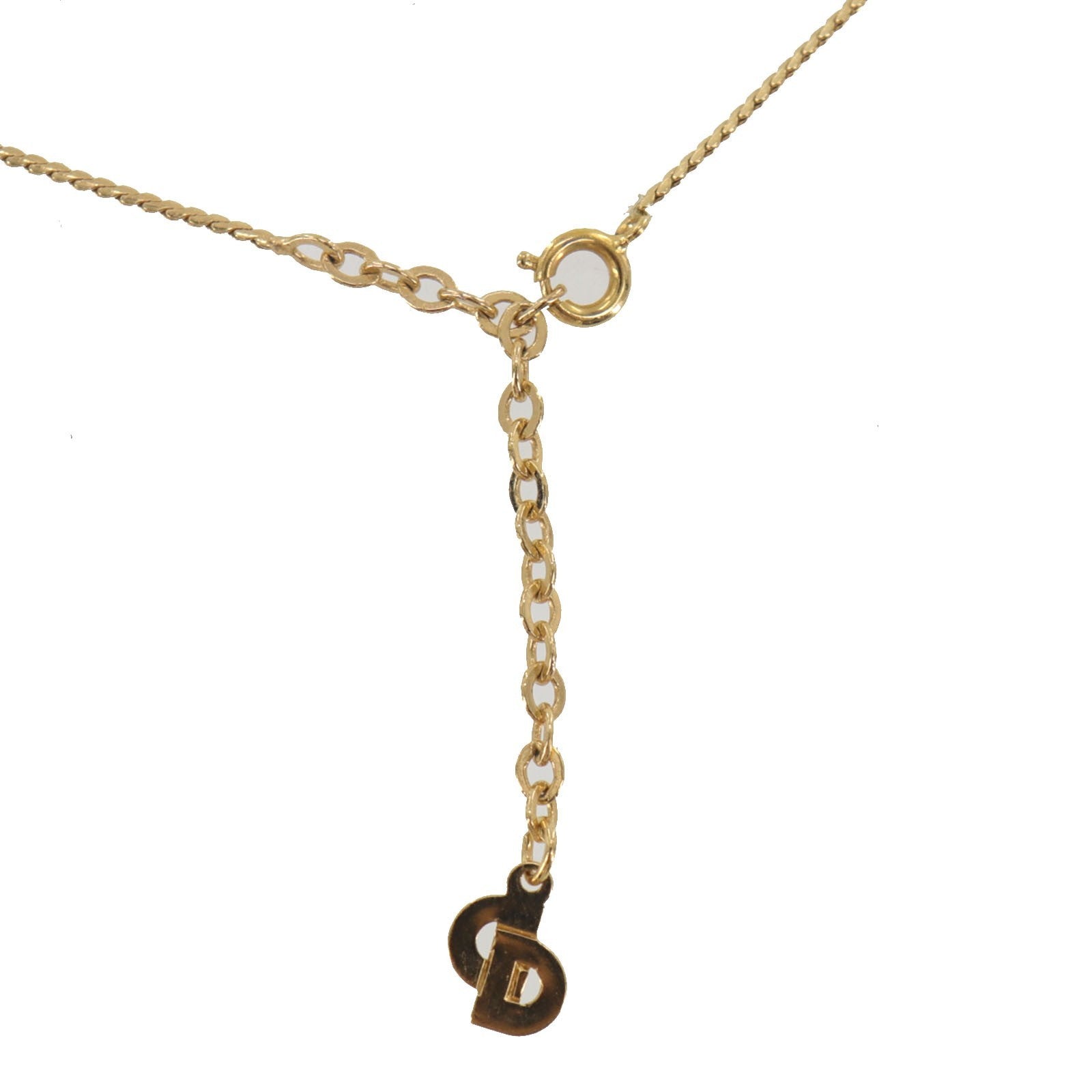 Christian Dior CD Logo Necklace - Gold, Gold Plated
