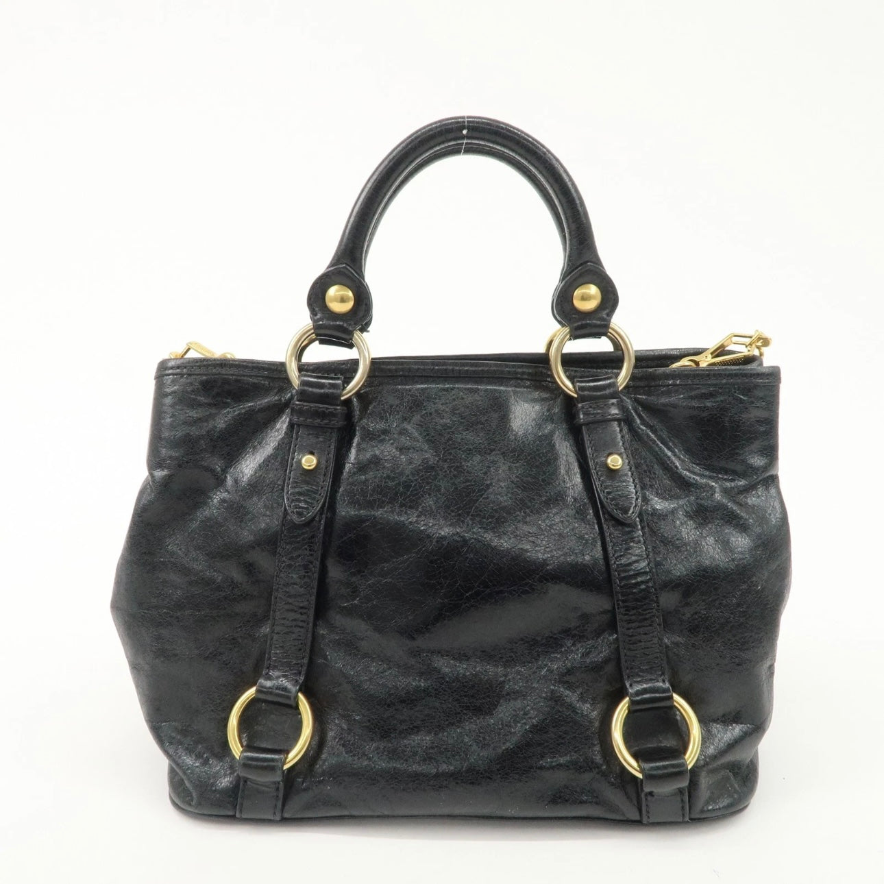 MIUMIU Leather Hand, crossbody Bag Black