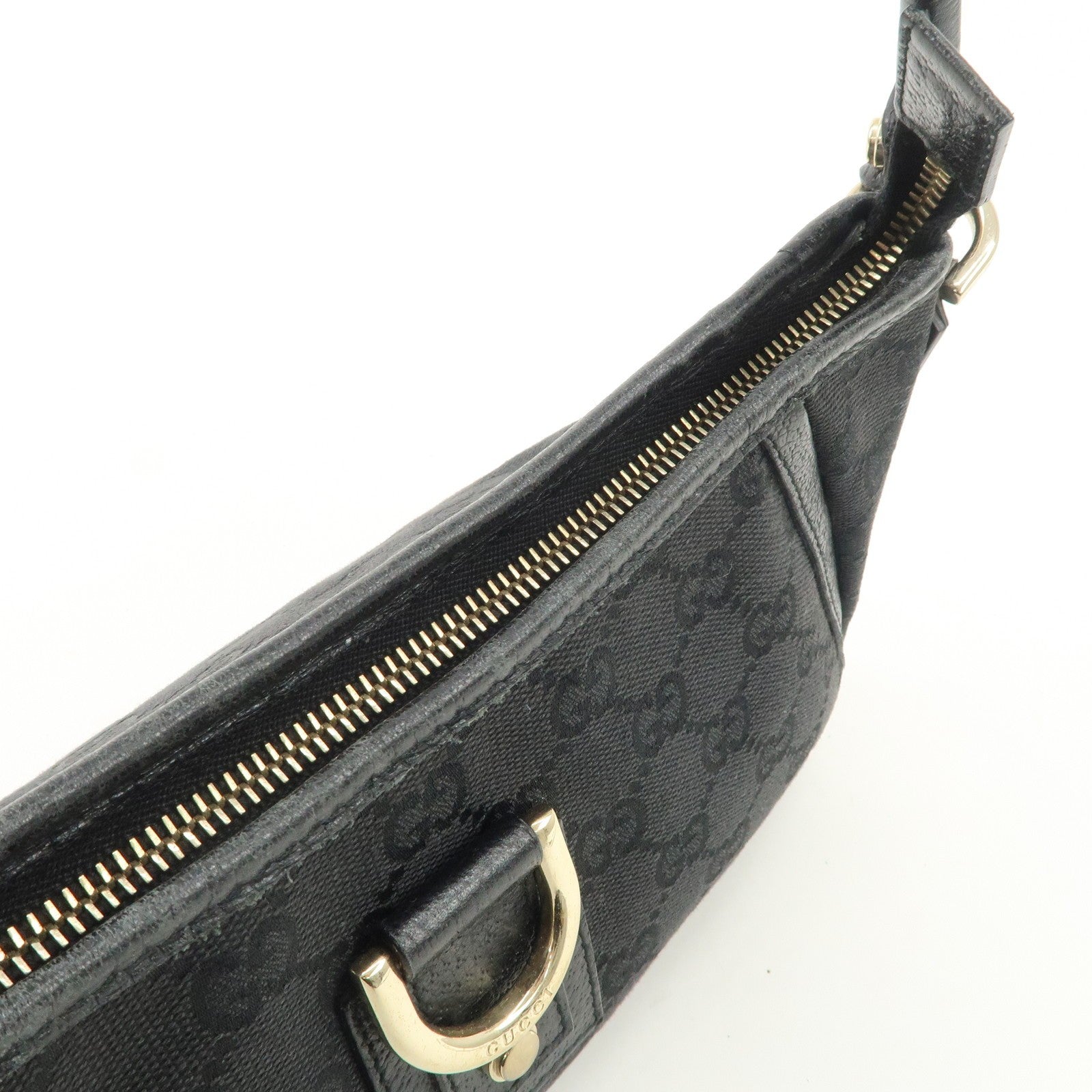 Gucci Abbey GG Canvas Leather One Shoulder Bag - Black, Canvas