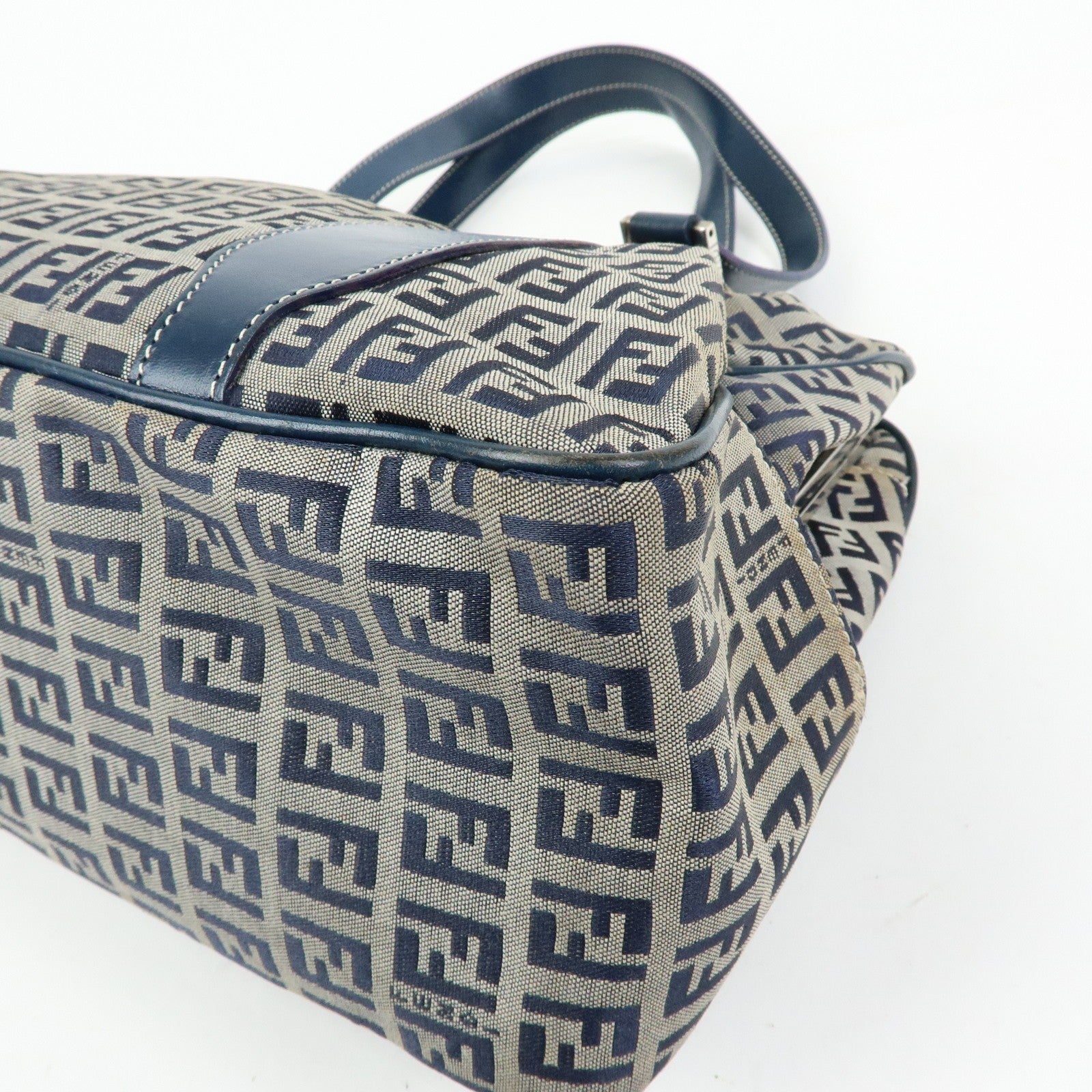 Fendi Zucchino Tote Bag - Navy, Canvas and Leather